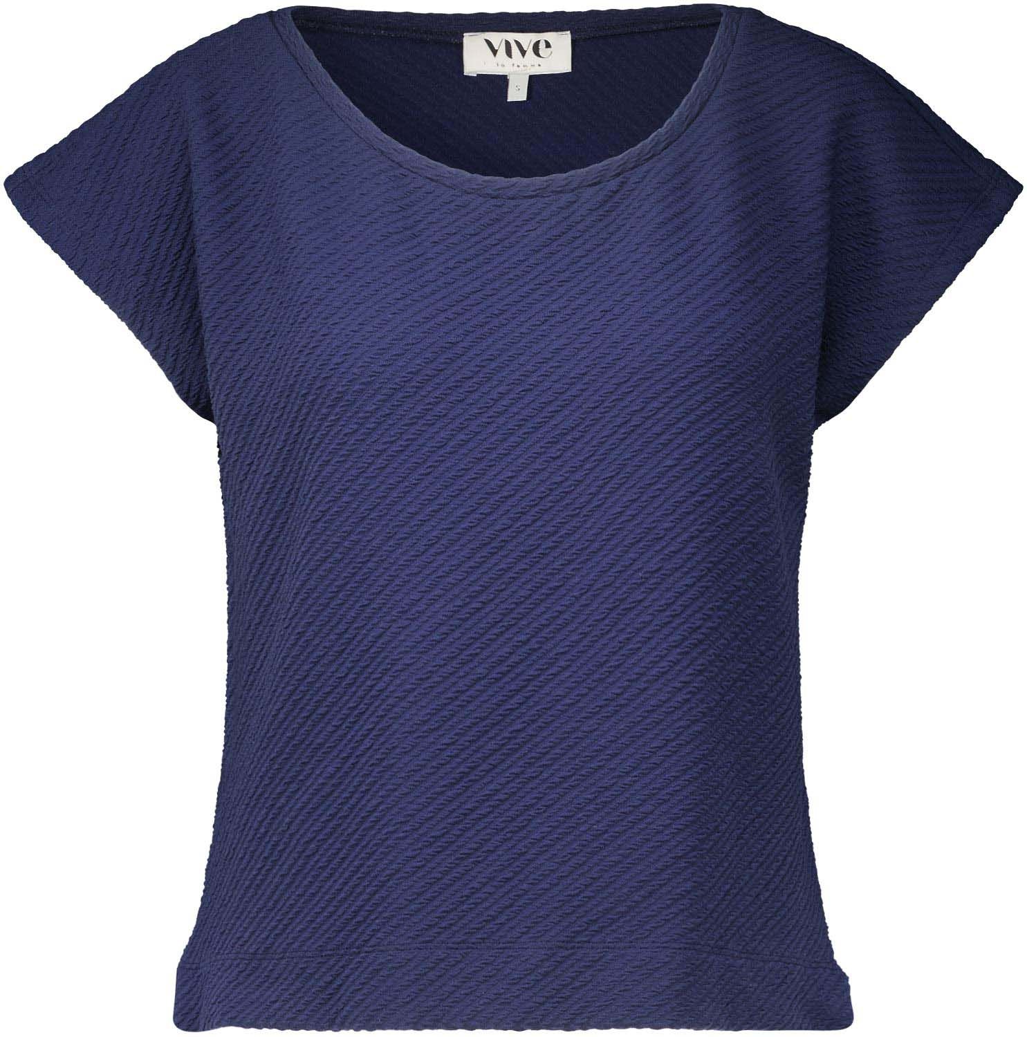 Vive La Femme Top Structure Fabric Blauw
