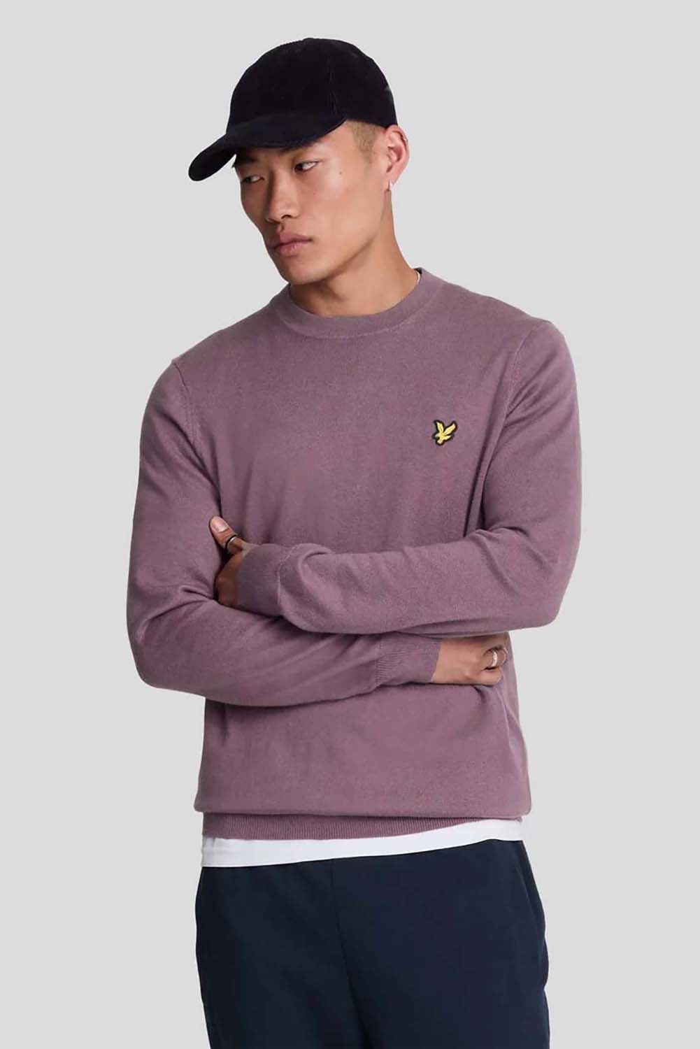 Lyle & Scott crewneck coton merino Paars