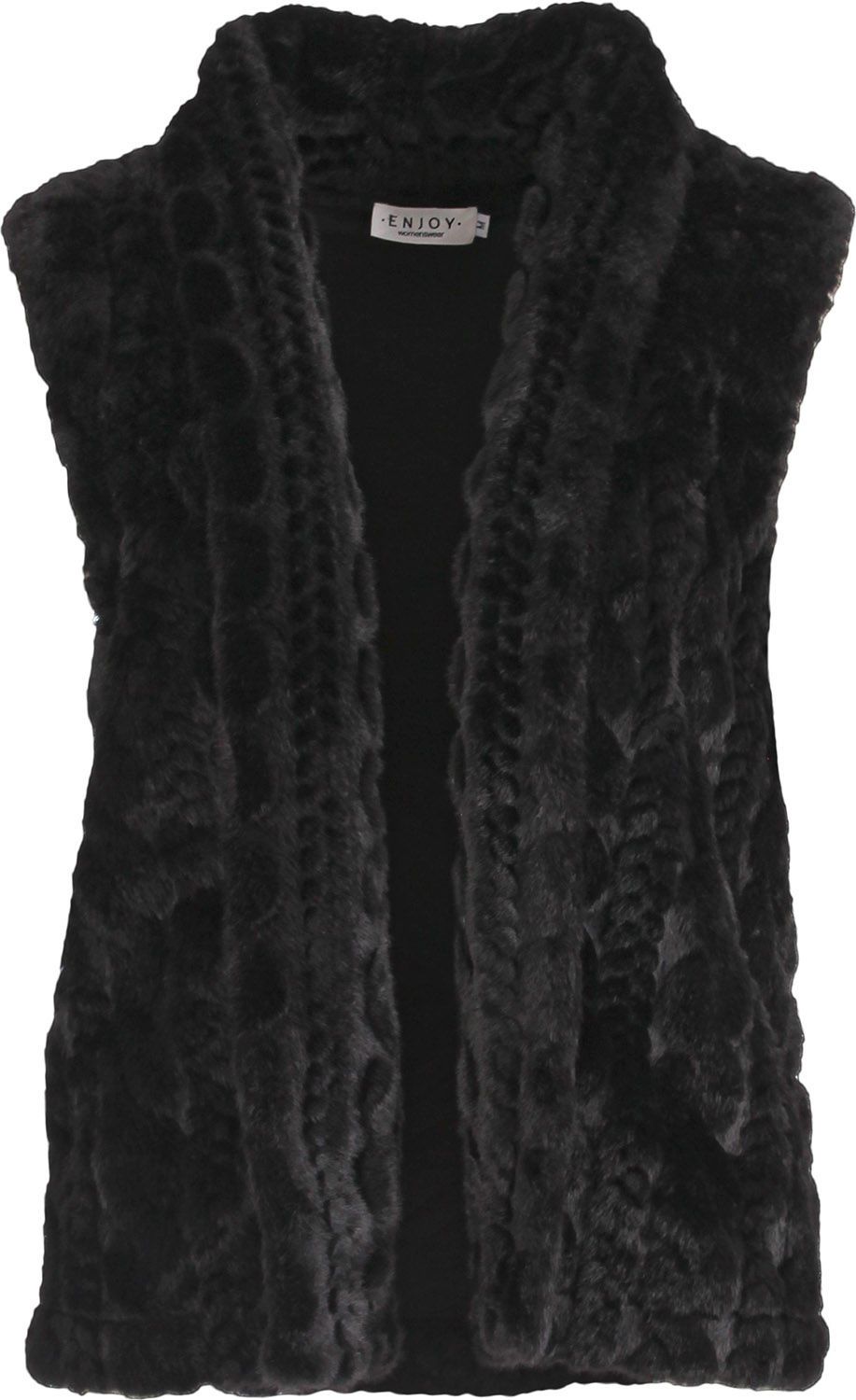 Gilet fluffy Zwart