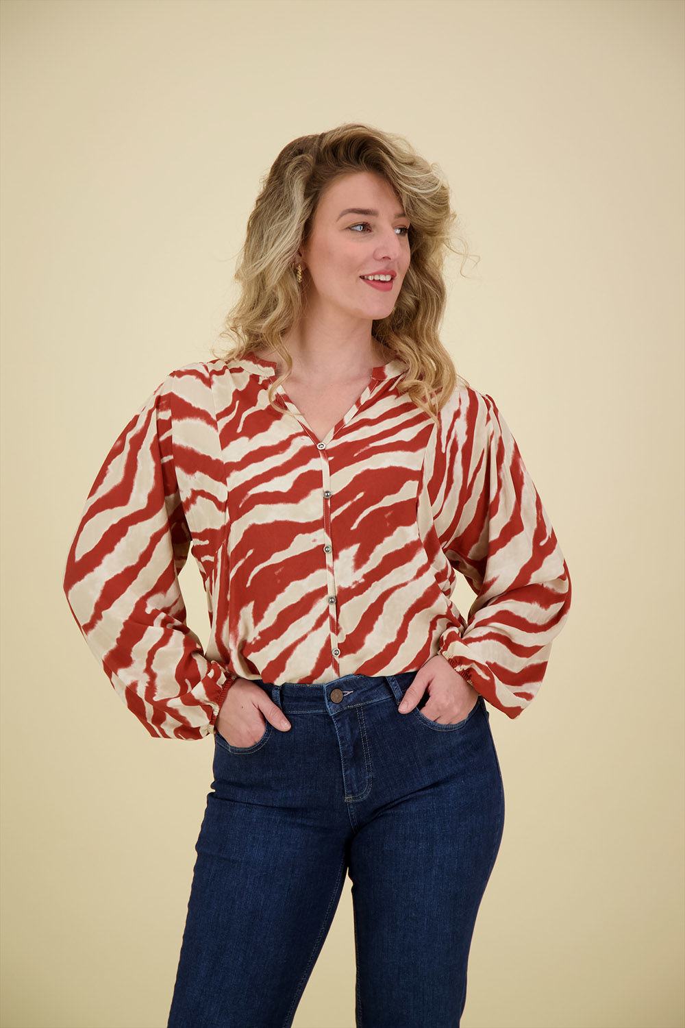 Enjoy Top blouse AoP Rood