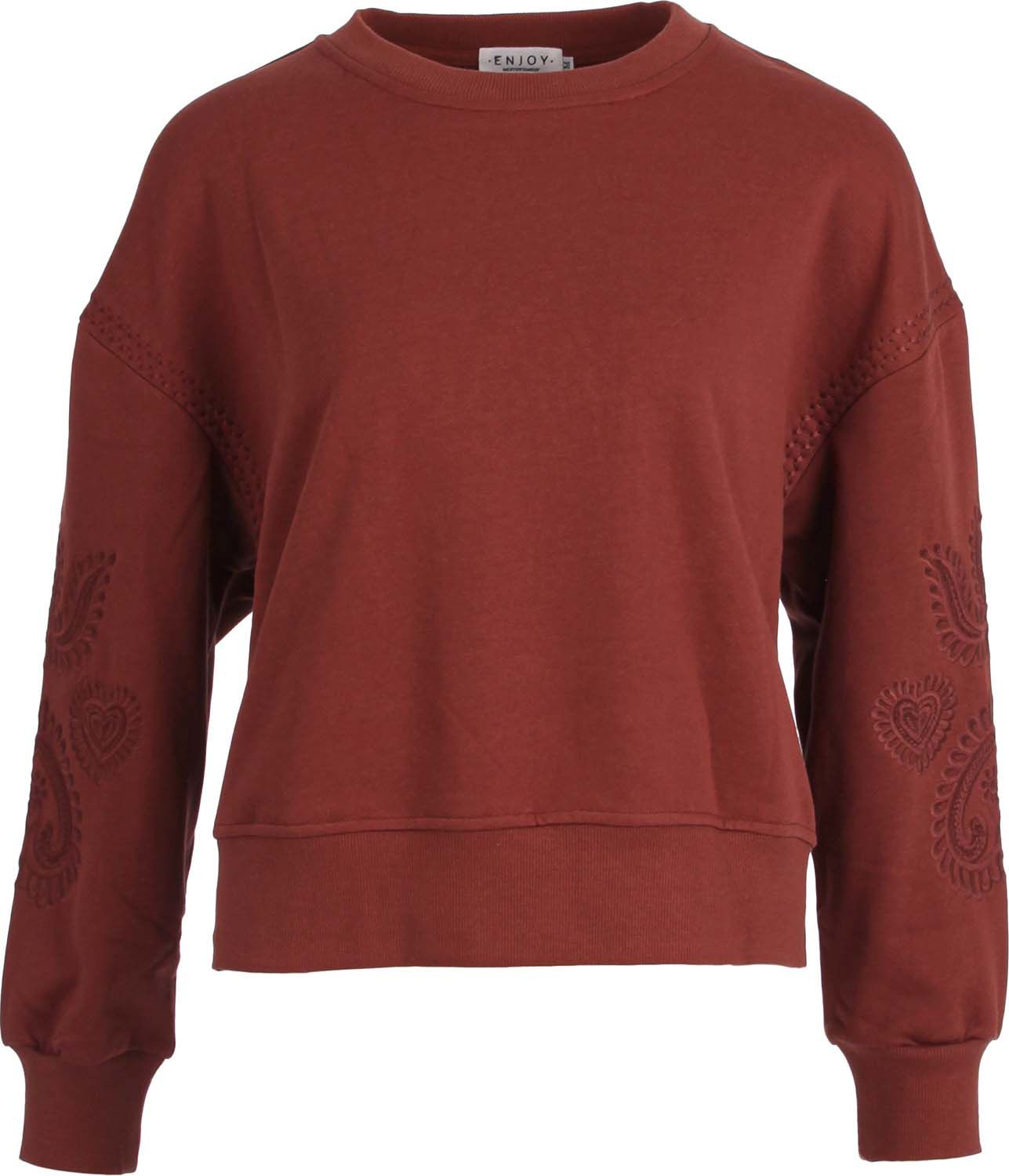 Enjoy Sweater borduur Rood Sweaters Gratis bezorging Bomont