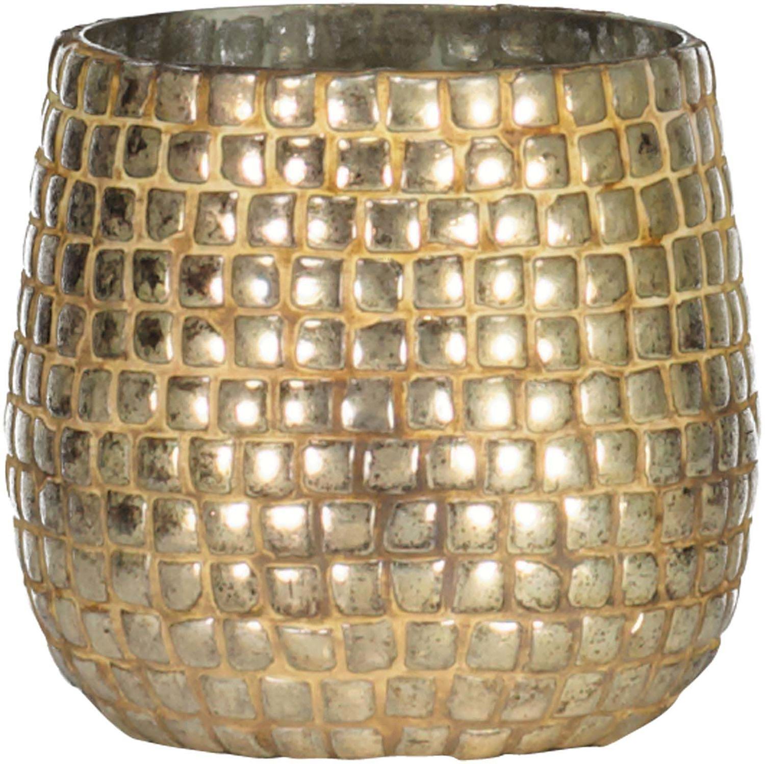 Bomont Collection Theelicht Ø10x10 cm BOMADA glas antiek zwart Geel