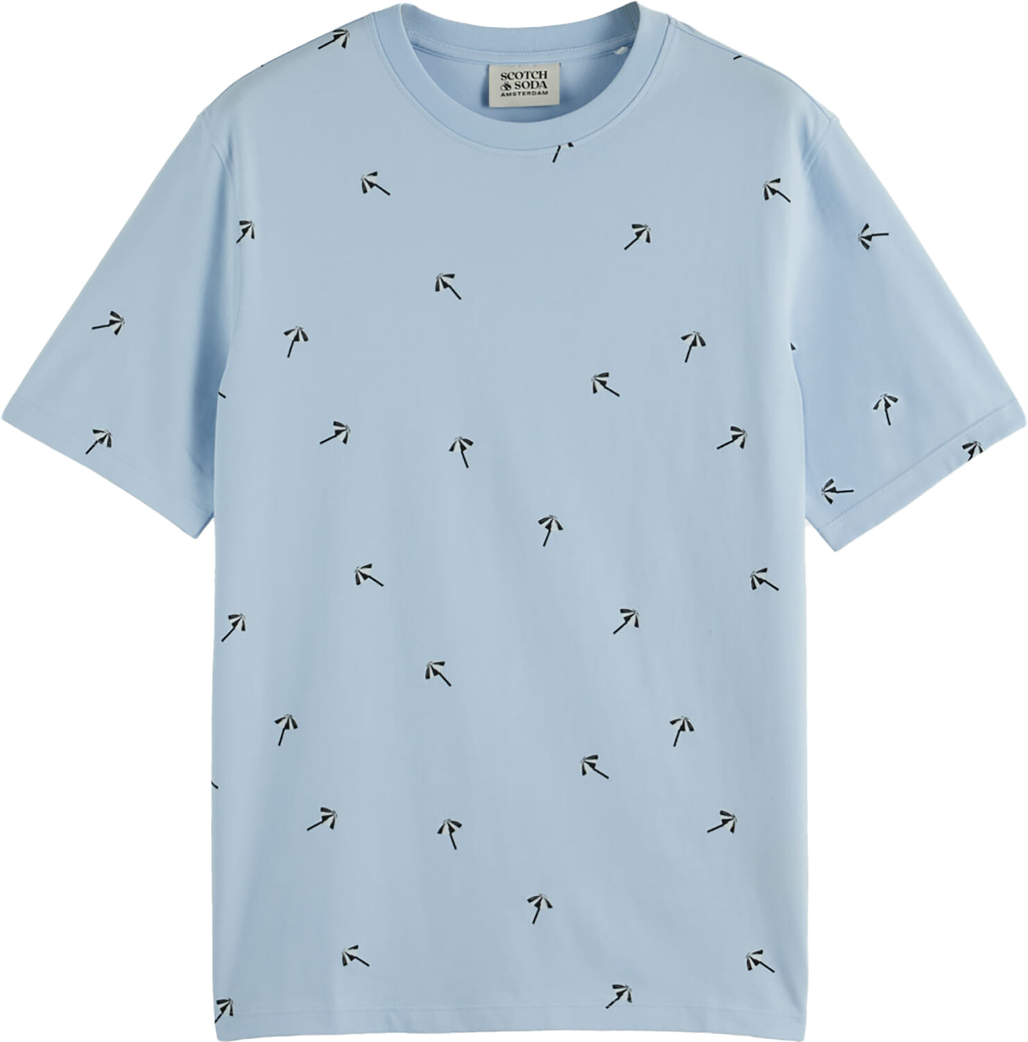 Scotch & Soda T-shirt Micro AOP Blauw