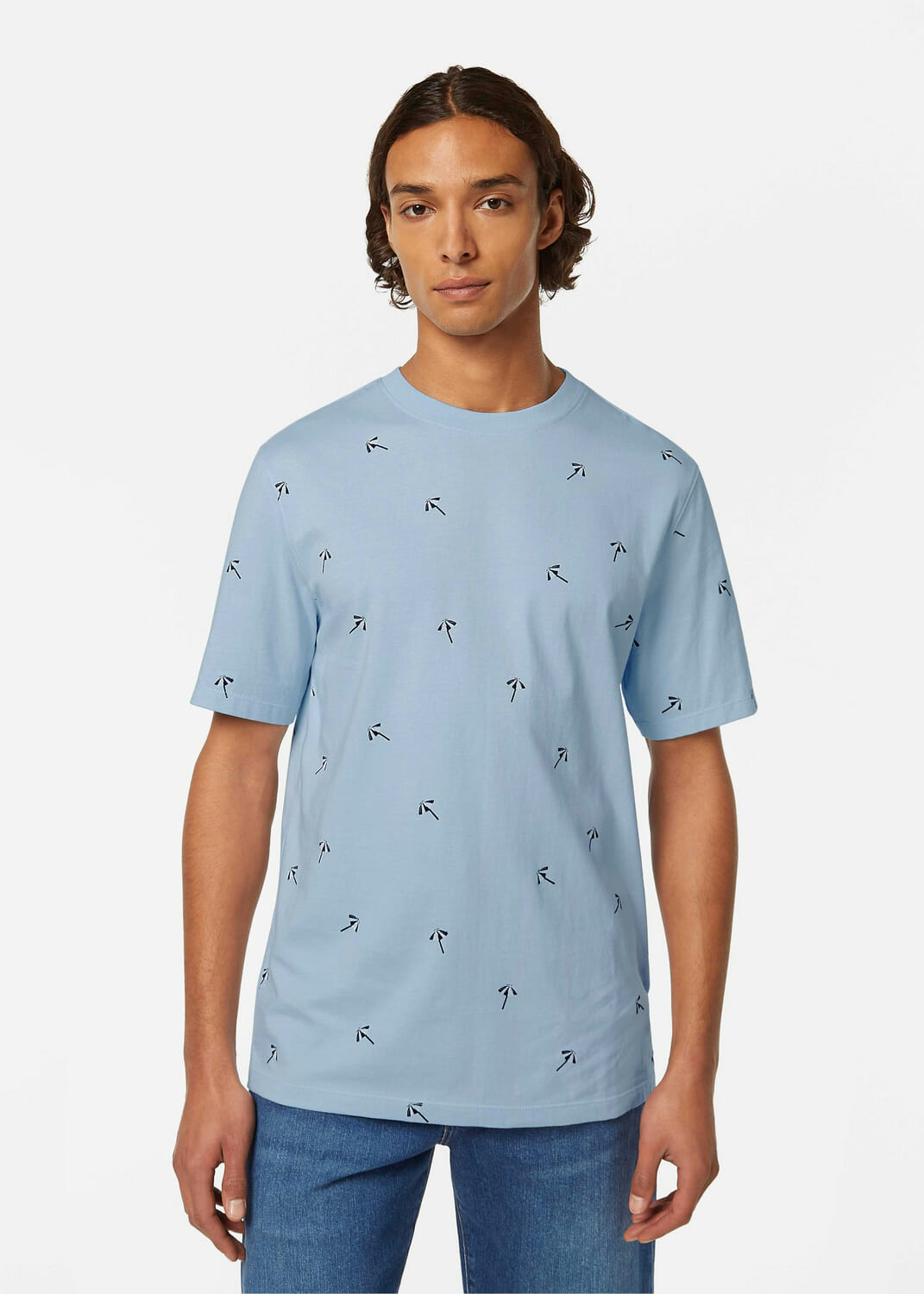 Scotch & Soda T-shirt Micro AOP Blauw