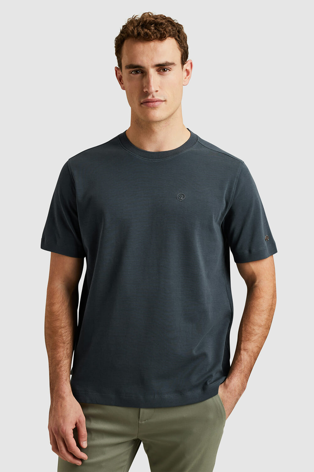 Cast Iron T-shirt Interlock Blauw