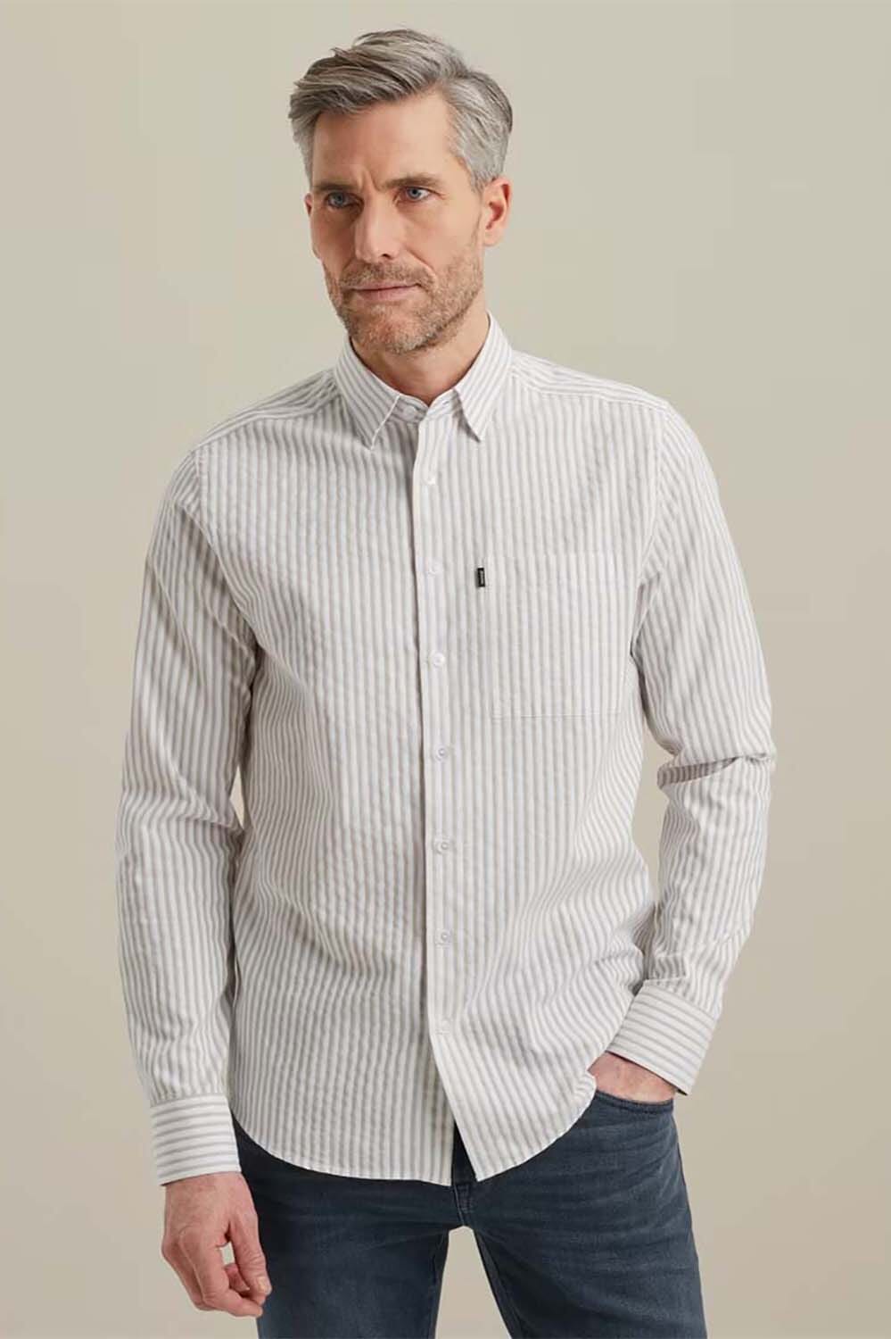 Vanguard Overhemd Dobby Stripe Groen