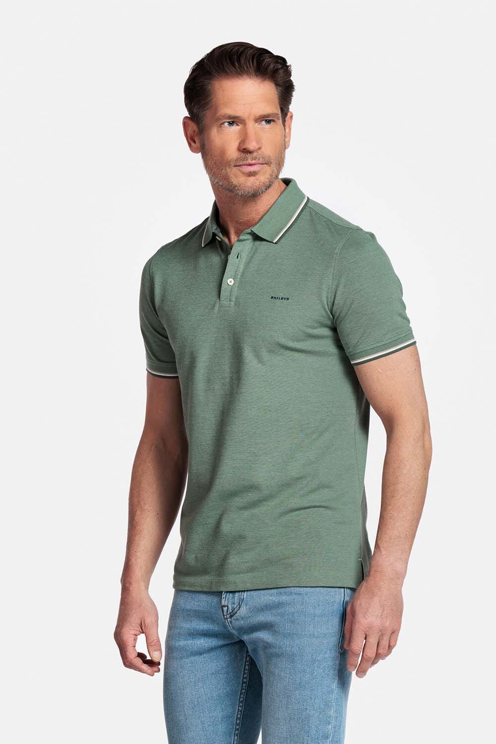Baileys Poloshirt 2-tone Oxford Groen
