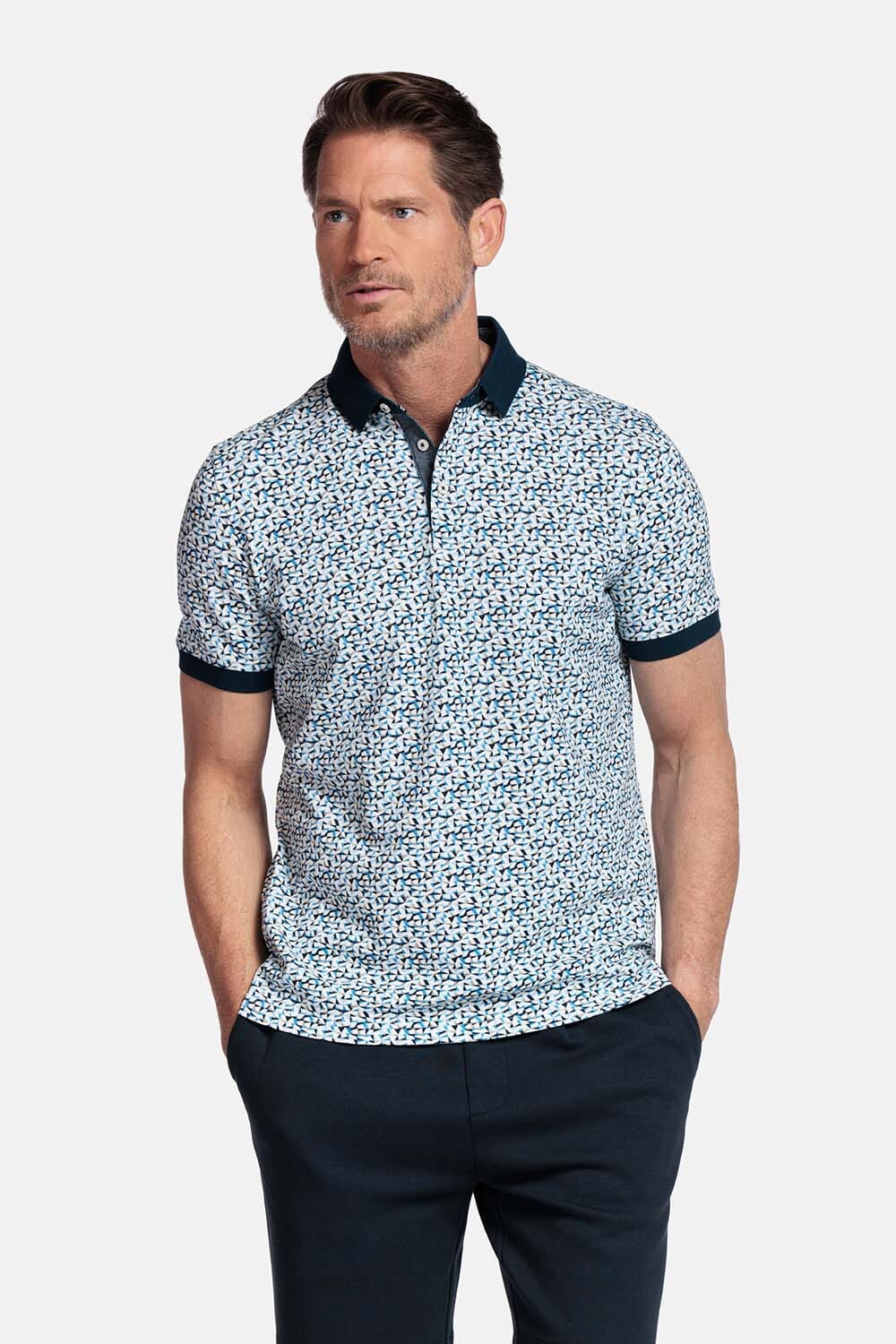 Baileys Poloshirt Mosaic Blauw