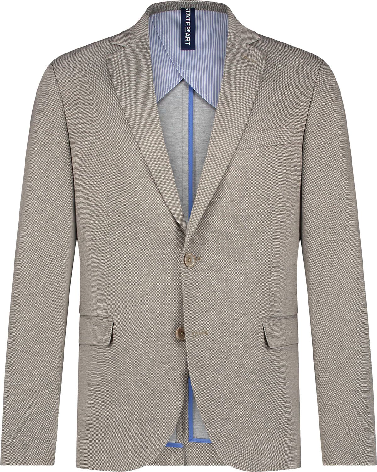 Blazer Plain Half Li Beige