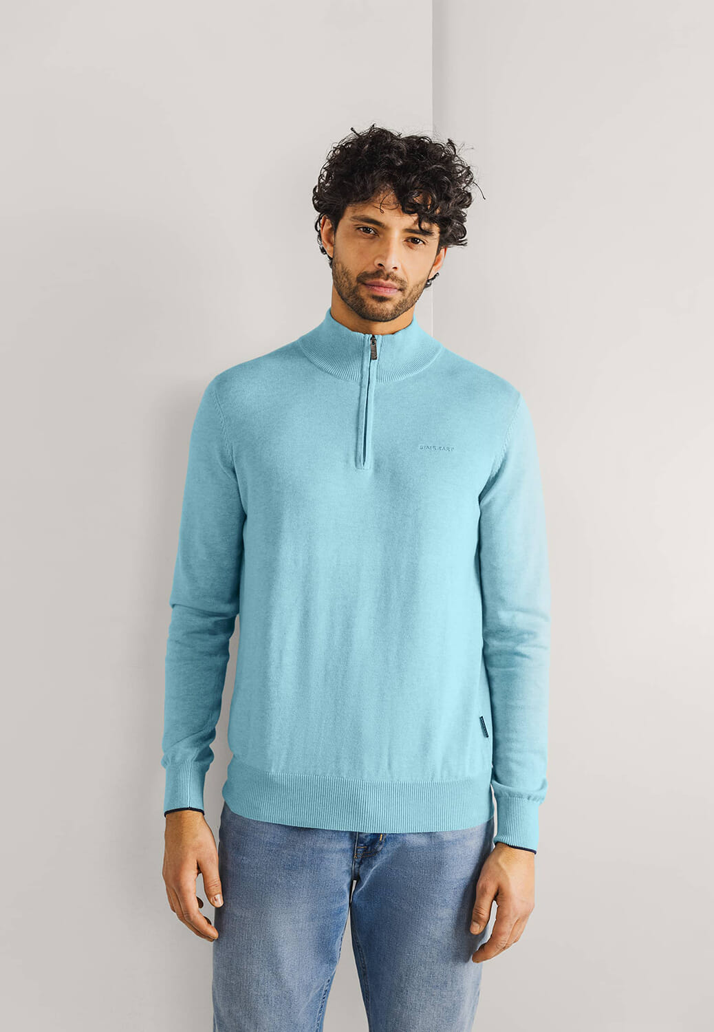 State Of Art Pullover Sportzip Pl Blauw