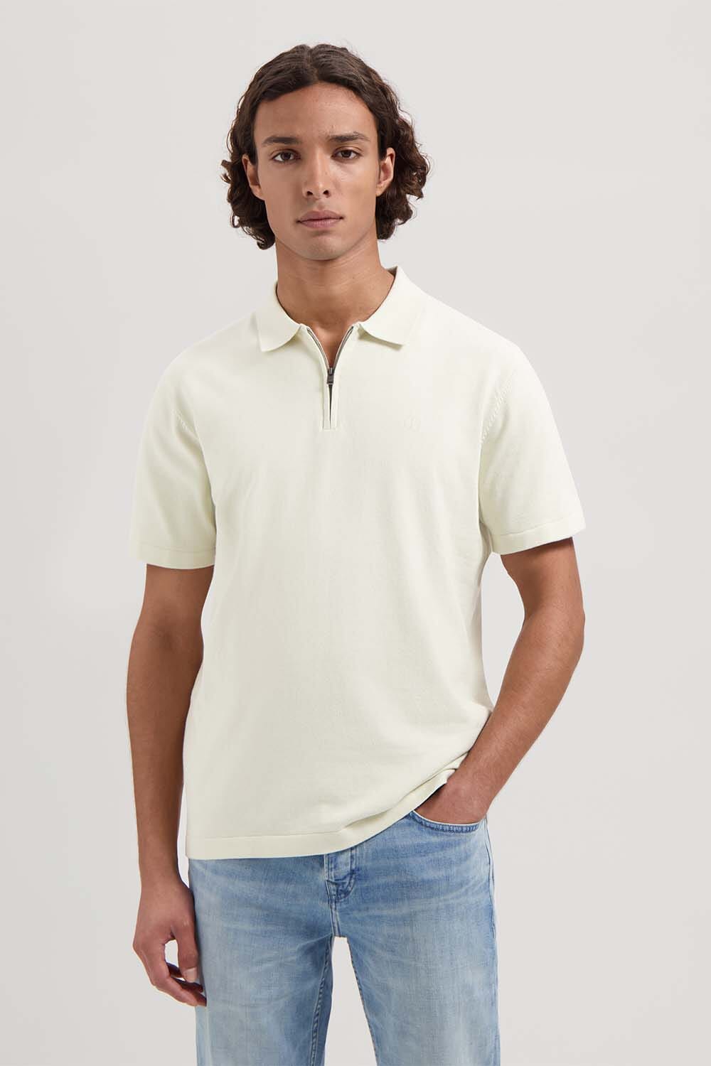 Dstrezzed Polo Dorian Zip  Grijs
