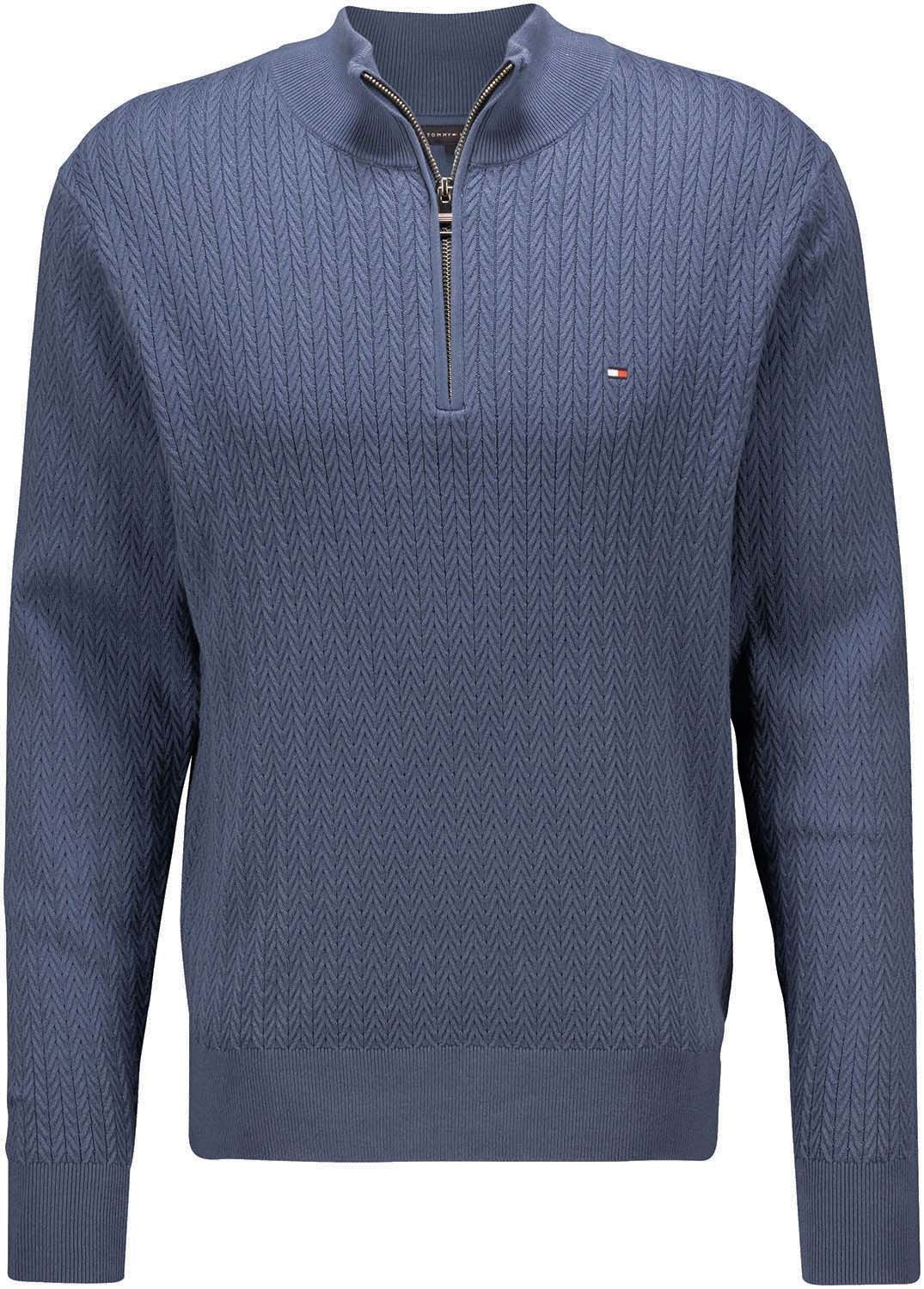 Tommy Hilfiger Trui Herringbone Structure Blauw