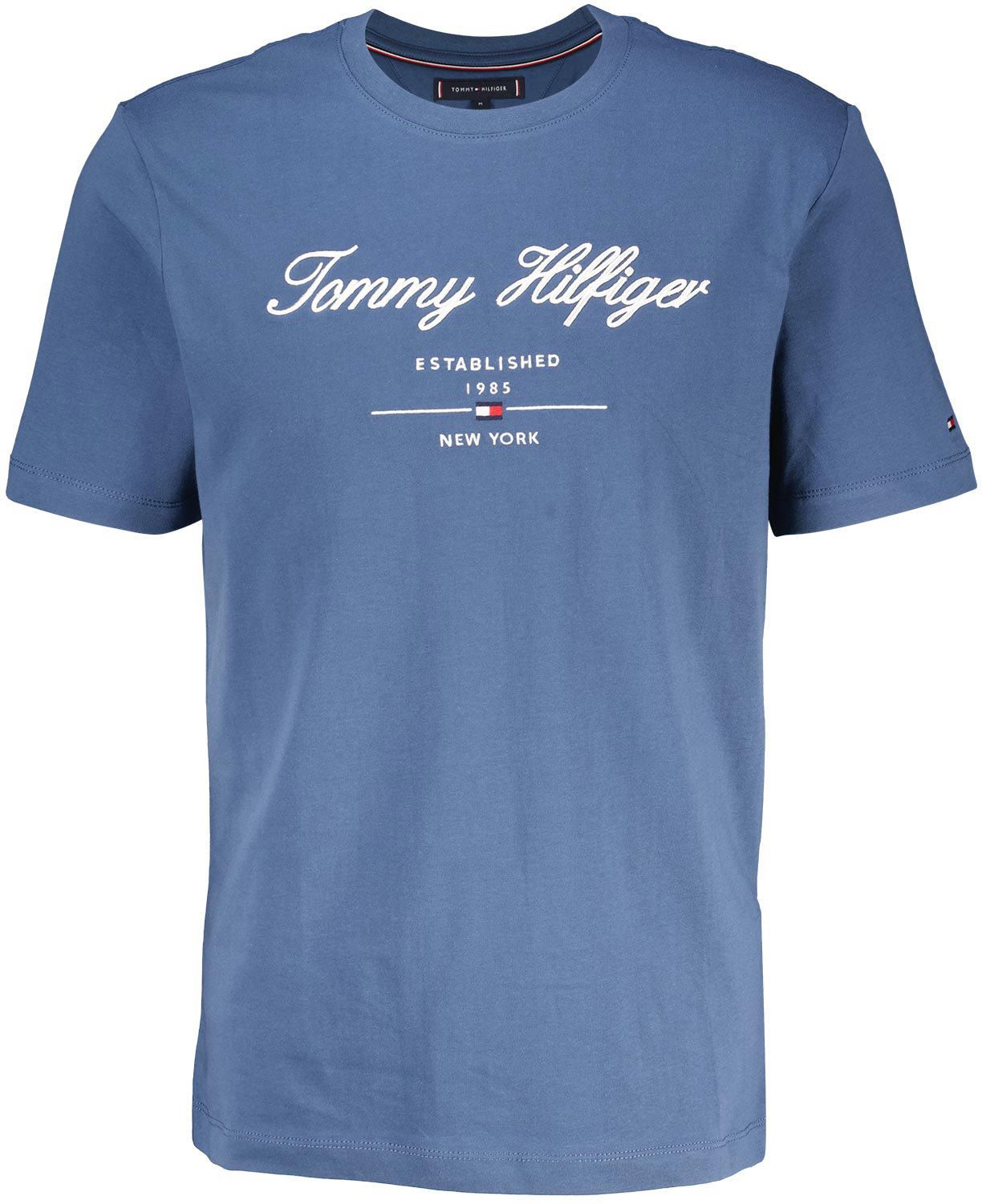 script logo tee Blauw