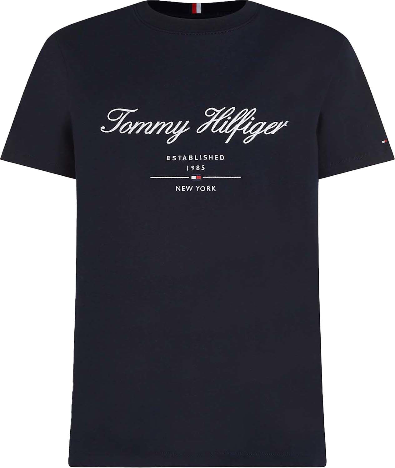 script logo tee Blauw