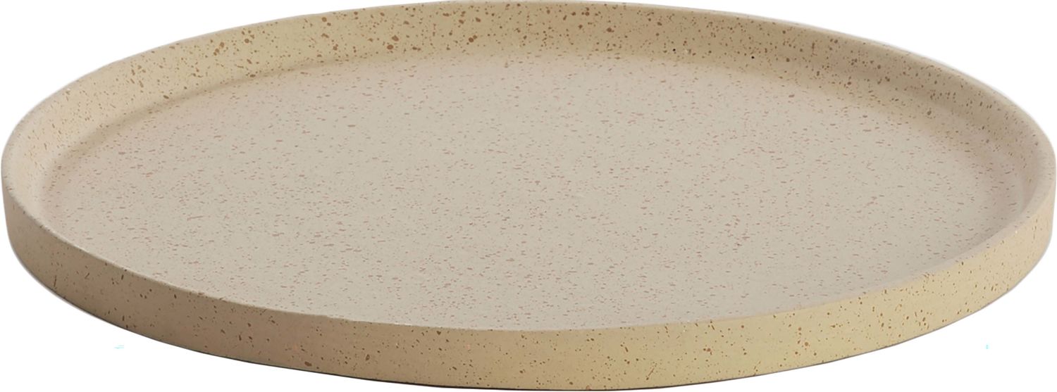 Bomont Collection Dish MAES Ø21,5x1,5 cm  sand+light brown spotted Beige