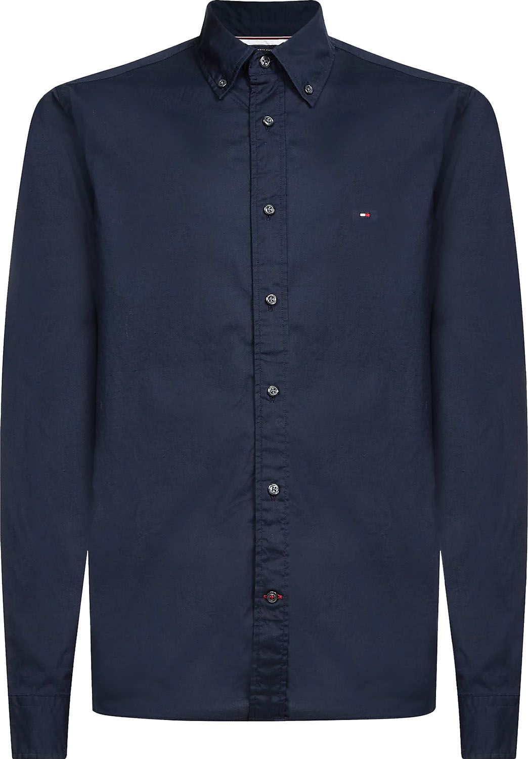 flex poplin shirt Blauw