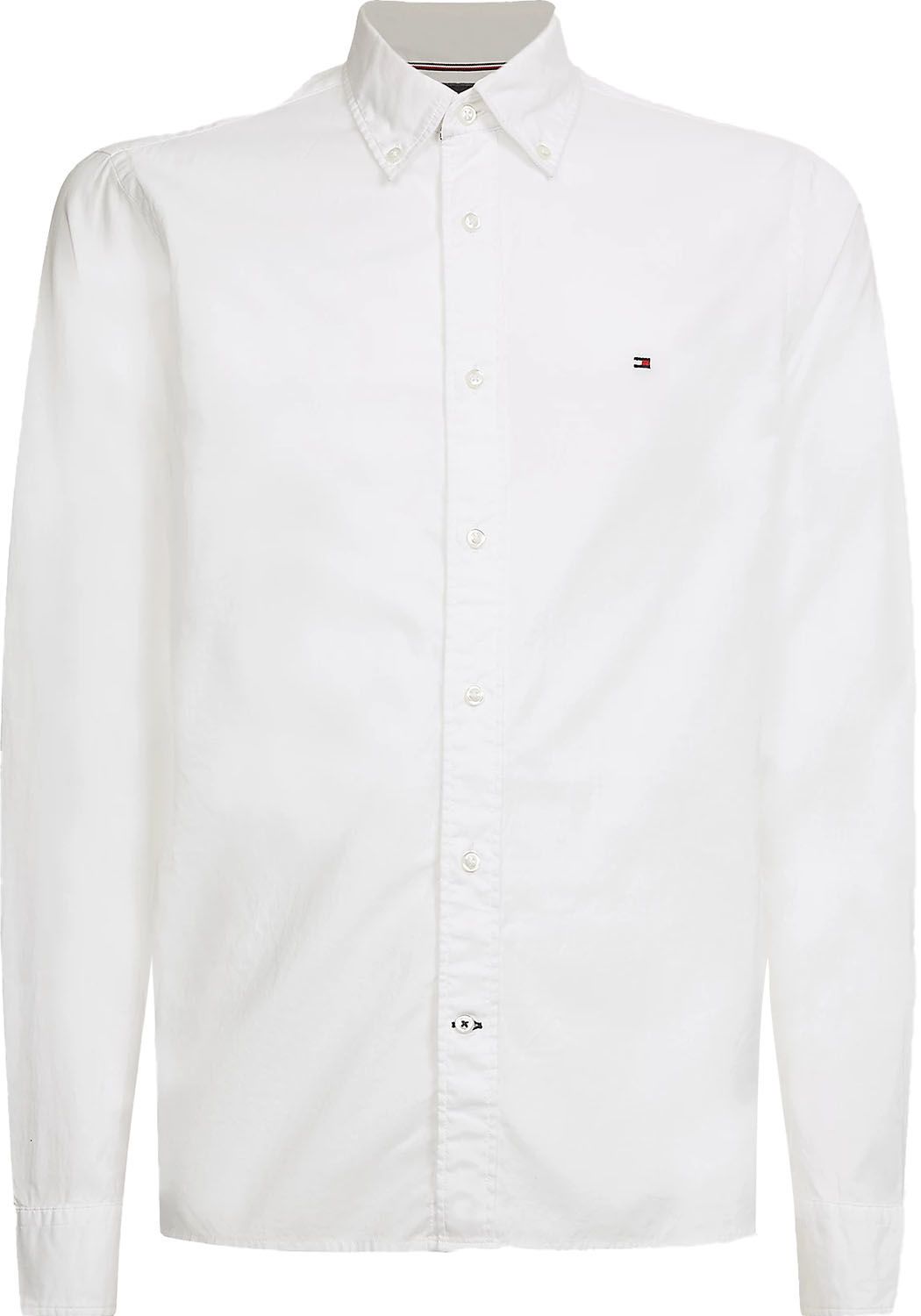 flex poplin shirt Wit