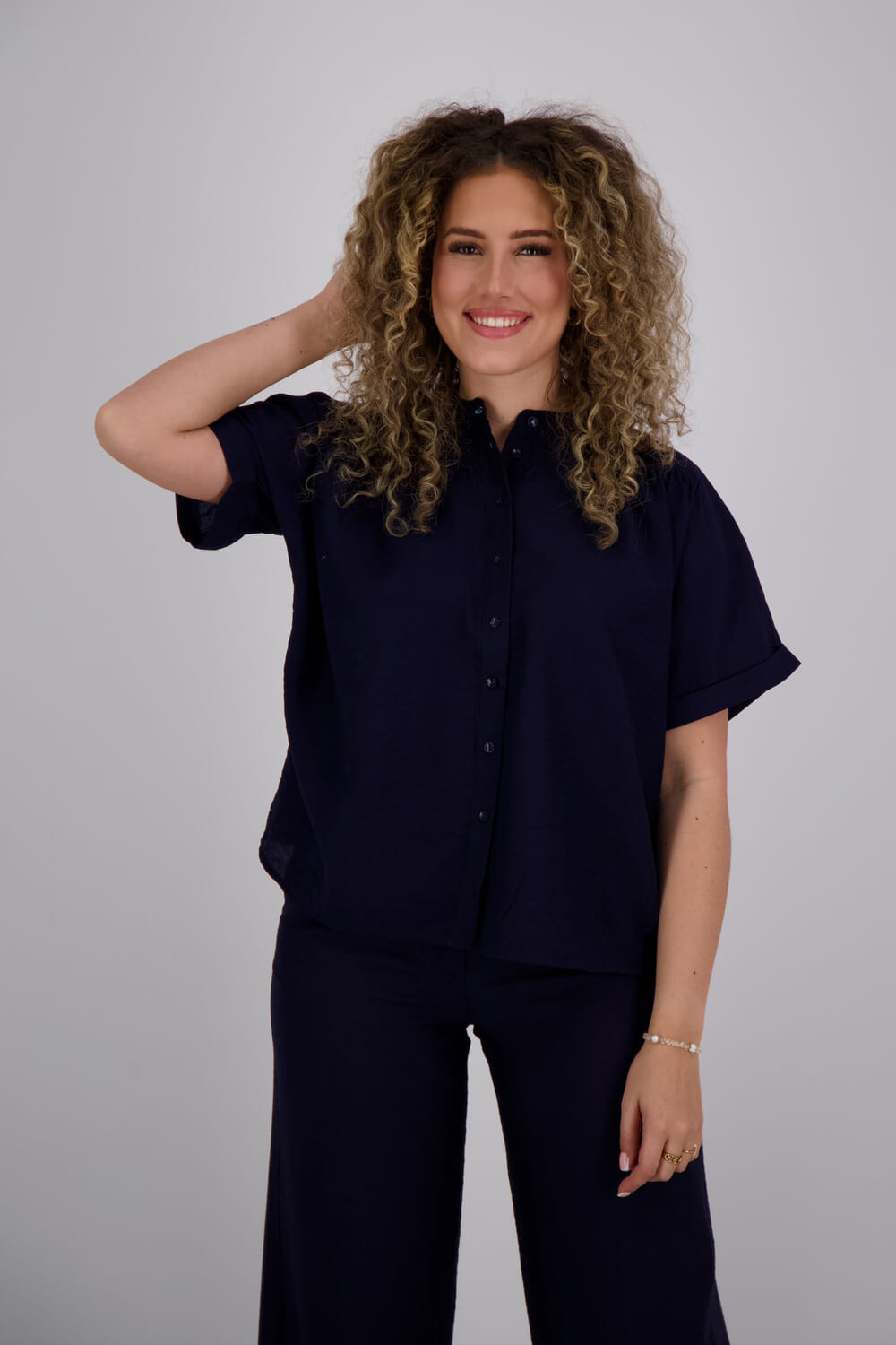 Pom Amsterdam Blouse Deep Blauw