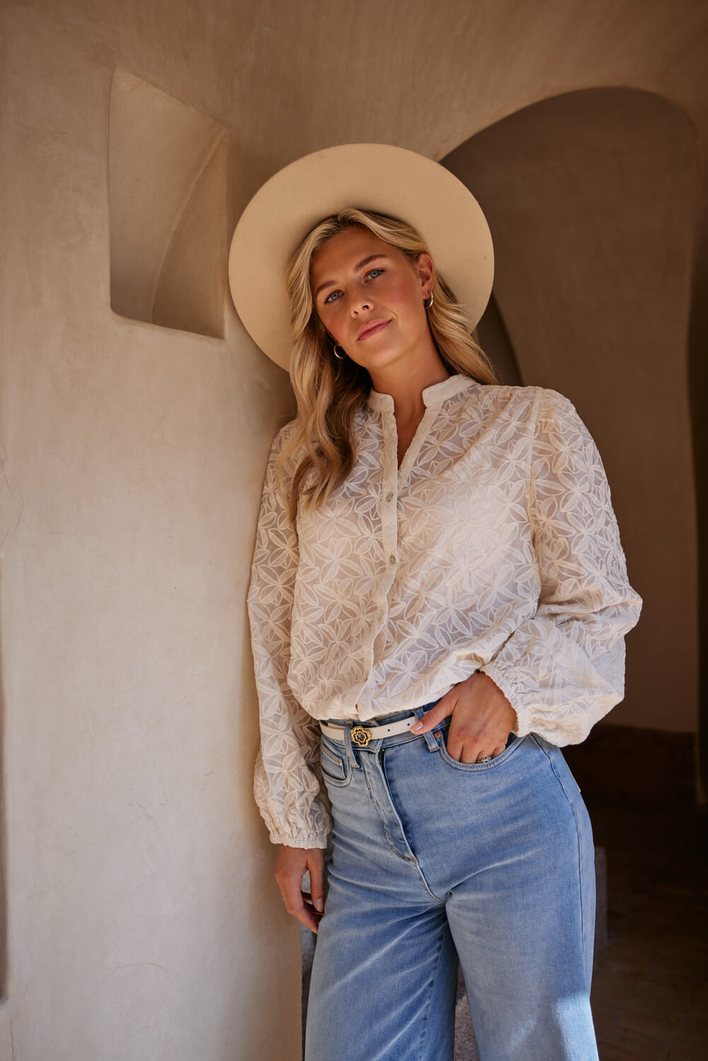 Nukus Blouse Malaga Embroidery Wit