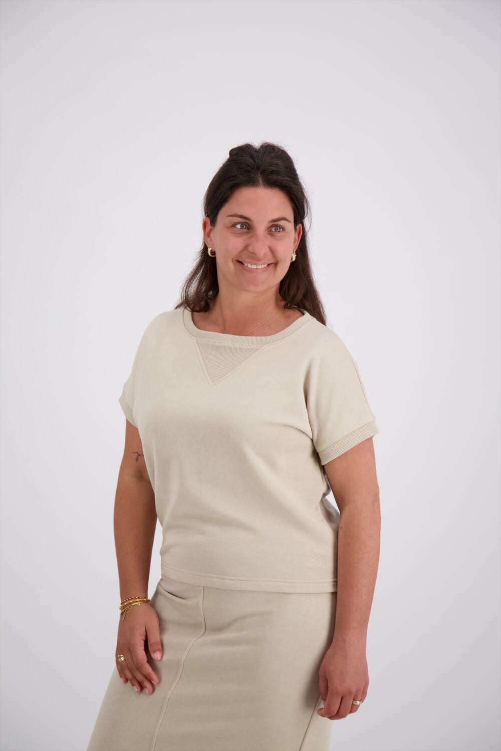 Vive La Femme Top Sweat Beige