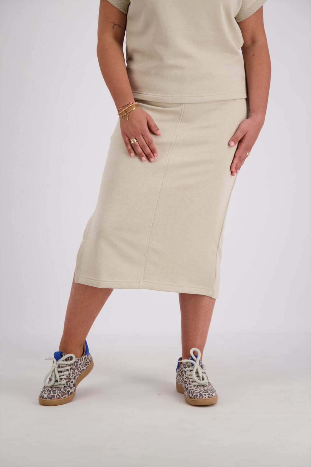 Vive La Femme Rok Sweat Beige