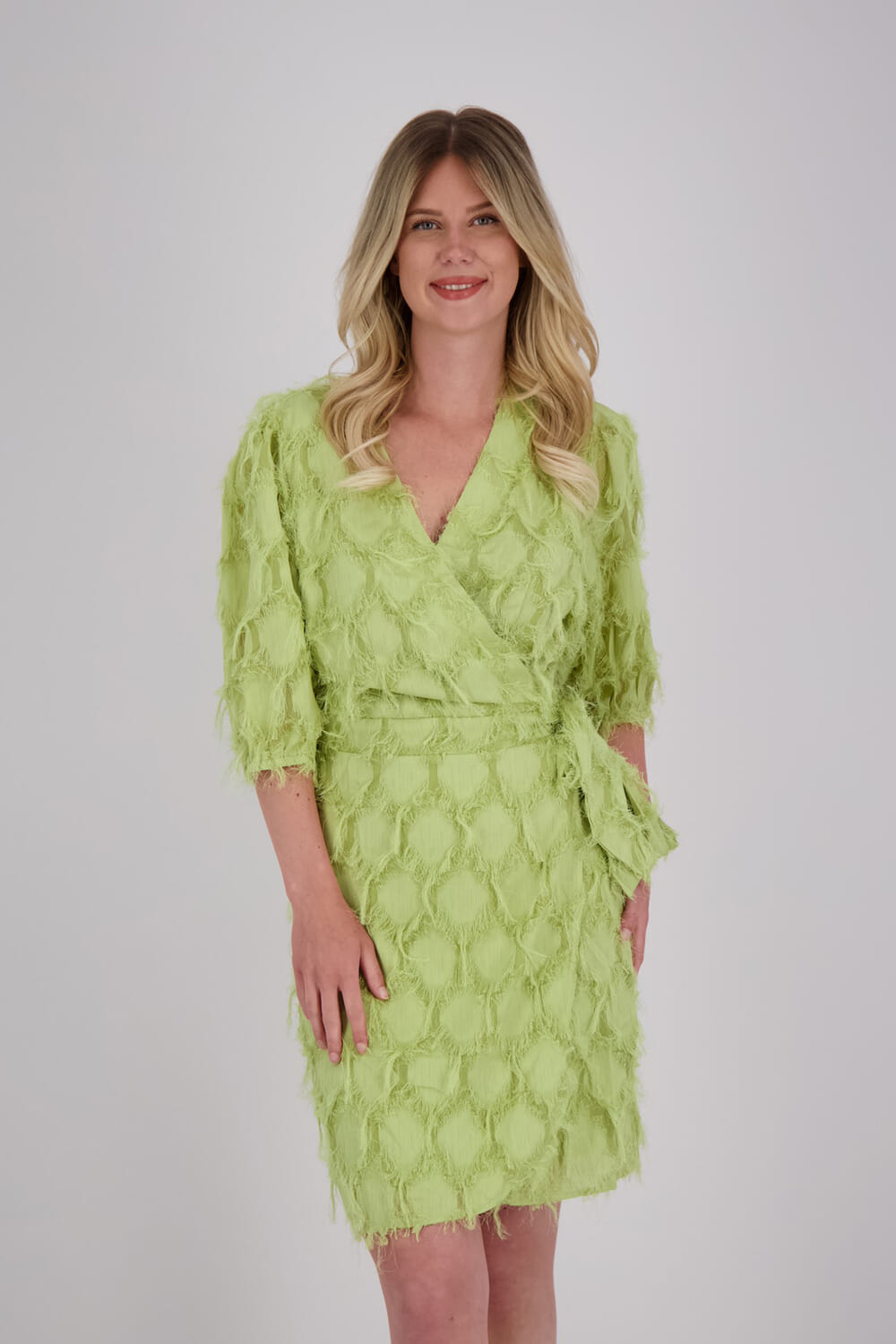 Aaiko Jurk Florica Fringe Lime