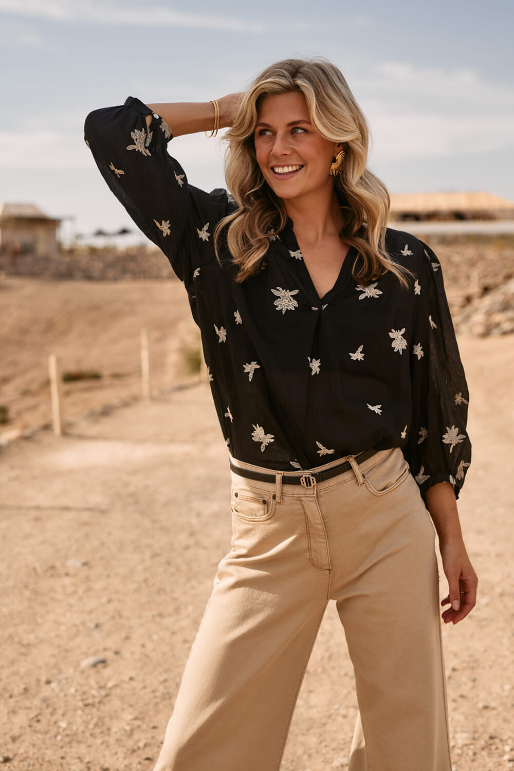 Nukus Blouse Lena  Zwart