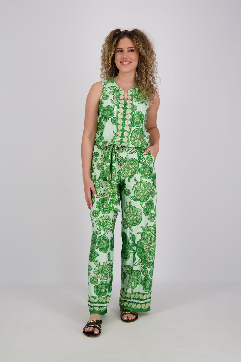 K Design Jumpsuit met Design Groen