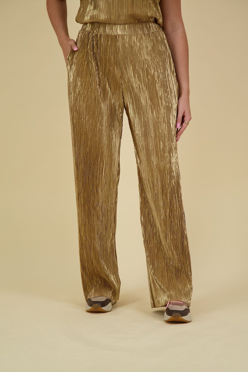 Zusss Pantalon Plissé  Geel