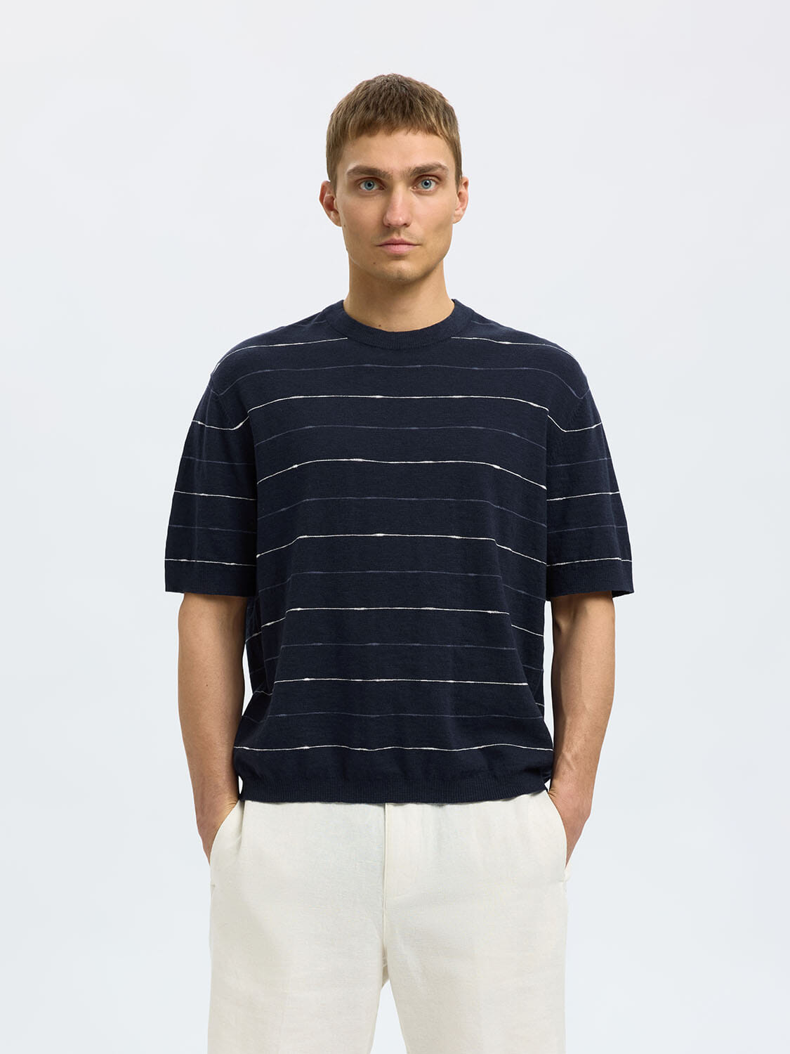 Selected Homme T-shirt Berg Sun Blauw