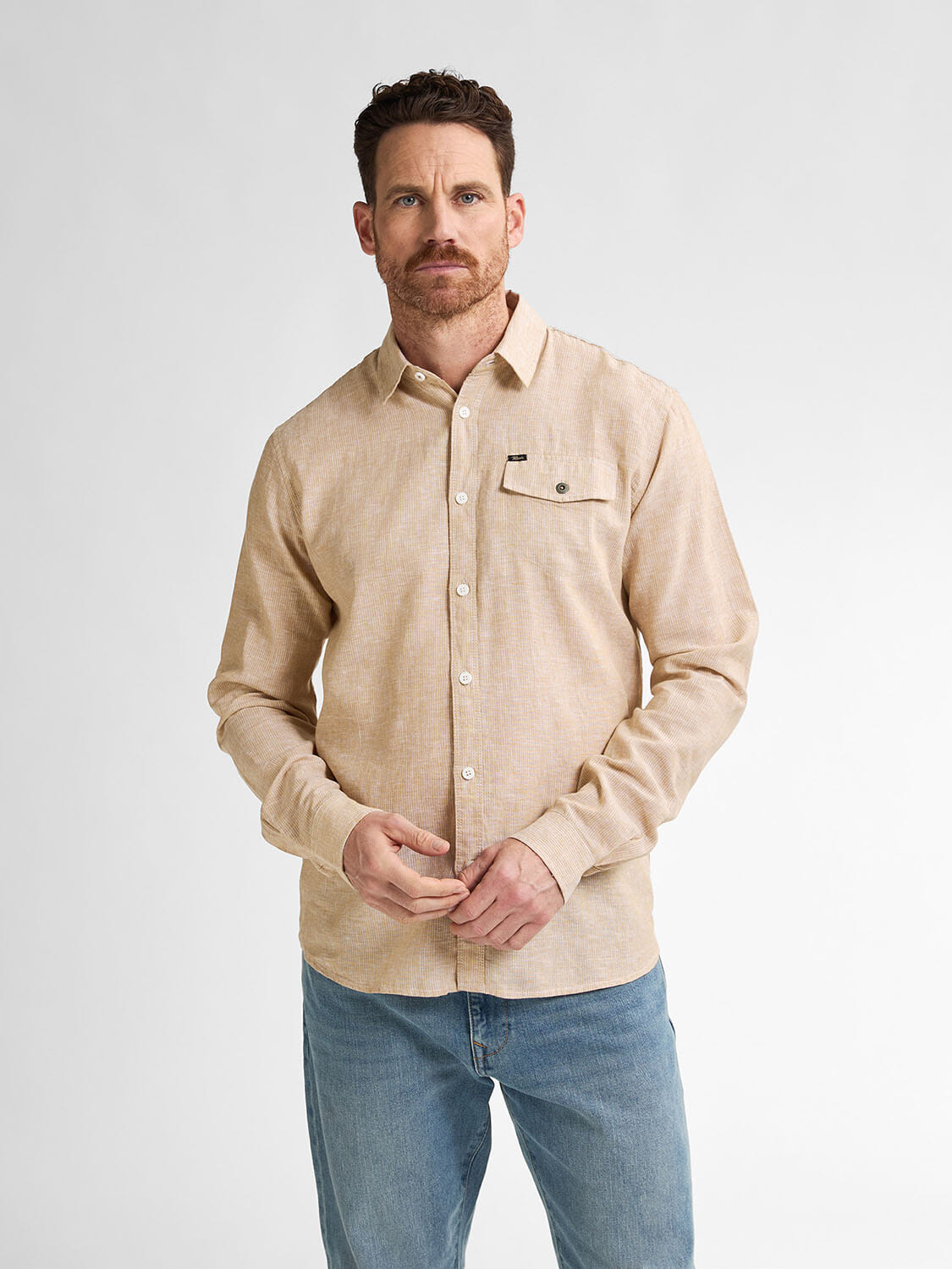 Petrol Overhemd Uni Beige