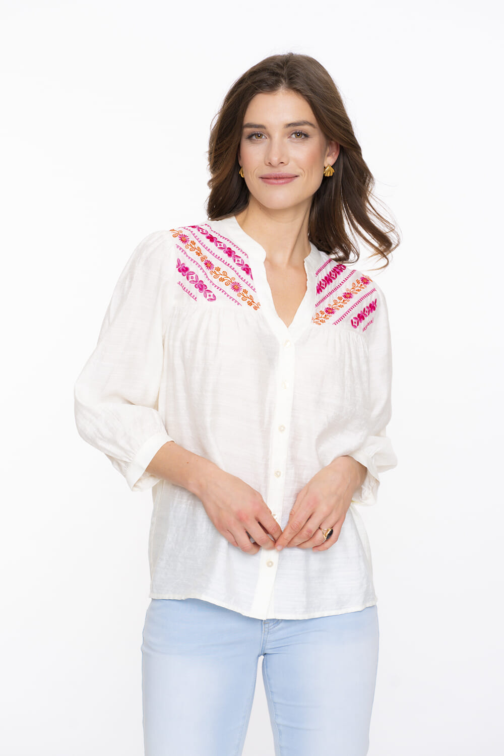 Geisha Blouse Embroidery at Yoke Wit