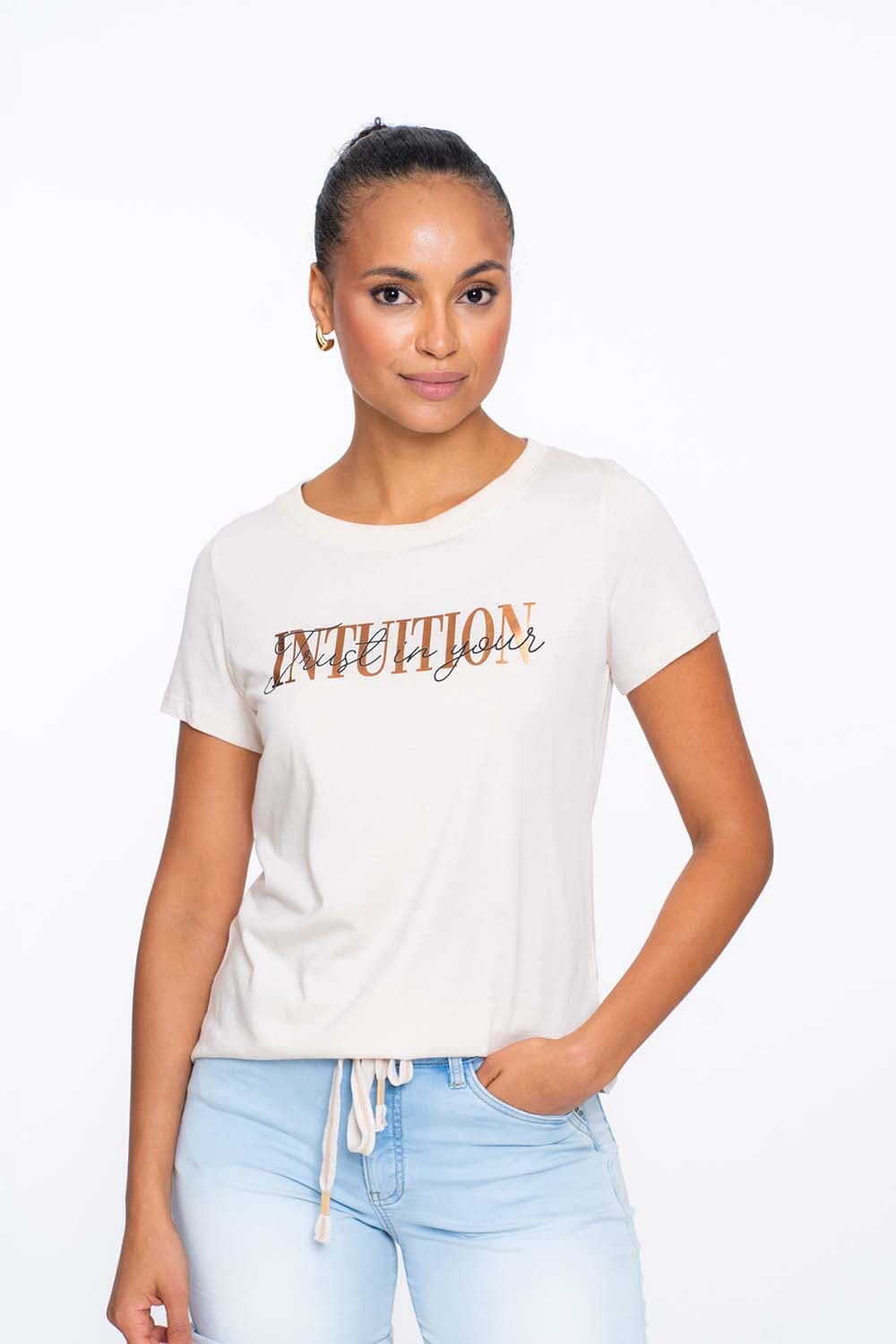 Geisha T-shirt trust your intiution Kaki