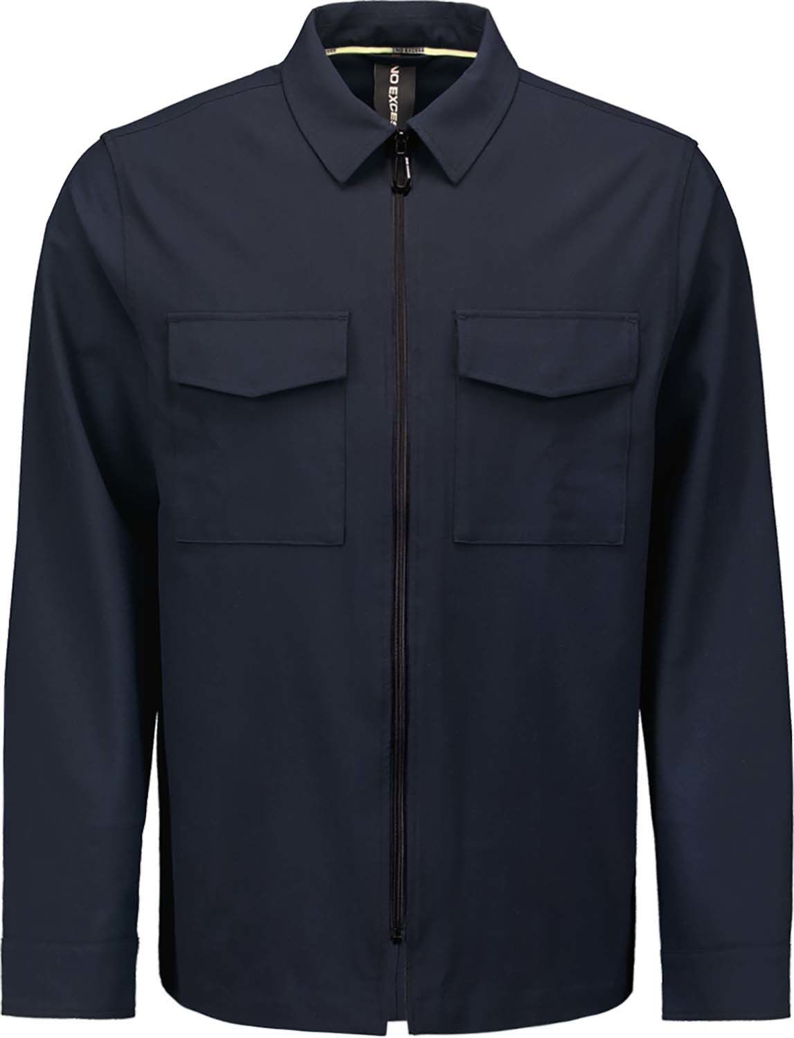 Overshirt Zip Closure Stretch Blauw