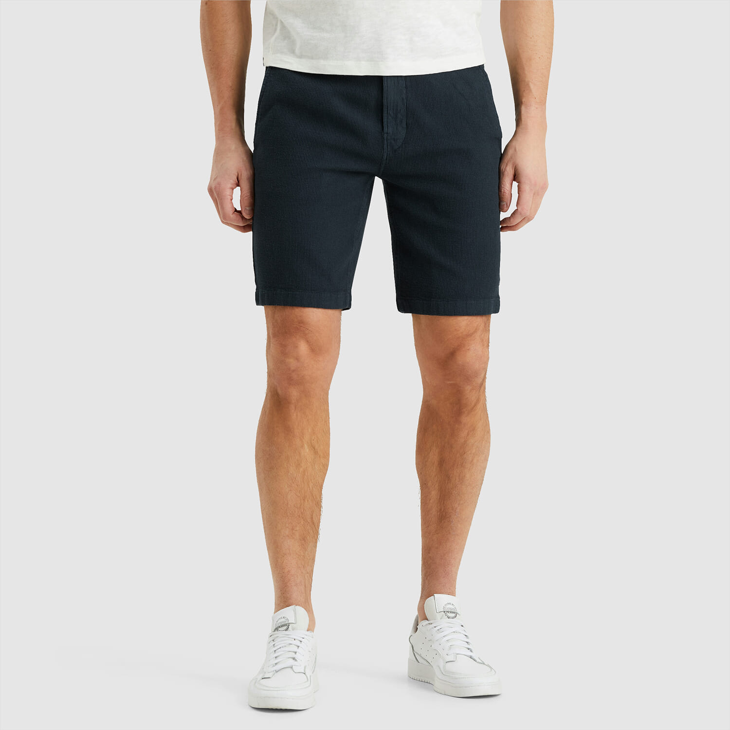 Cast Iron Short Chino Structure Blauw