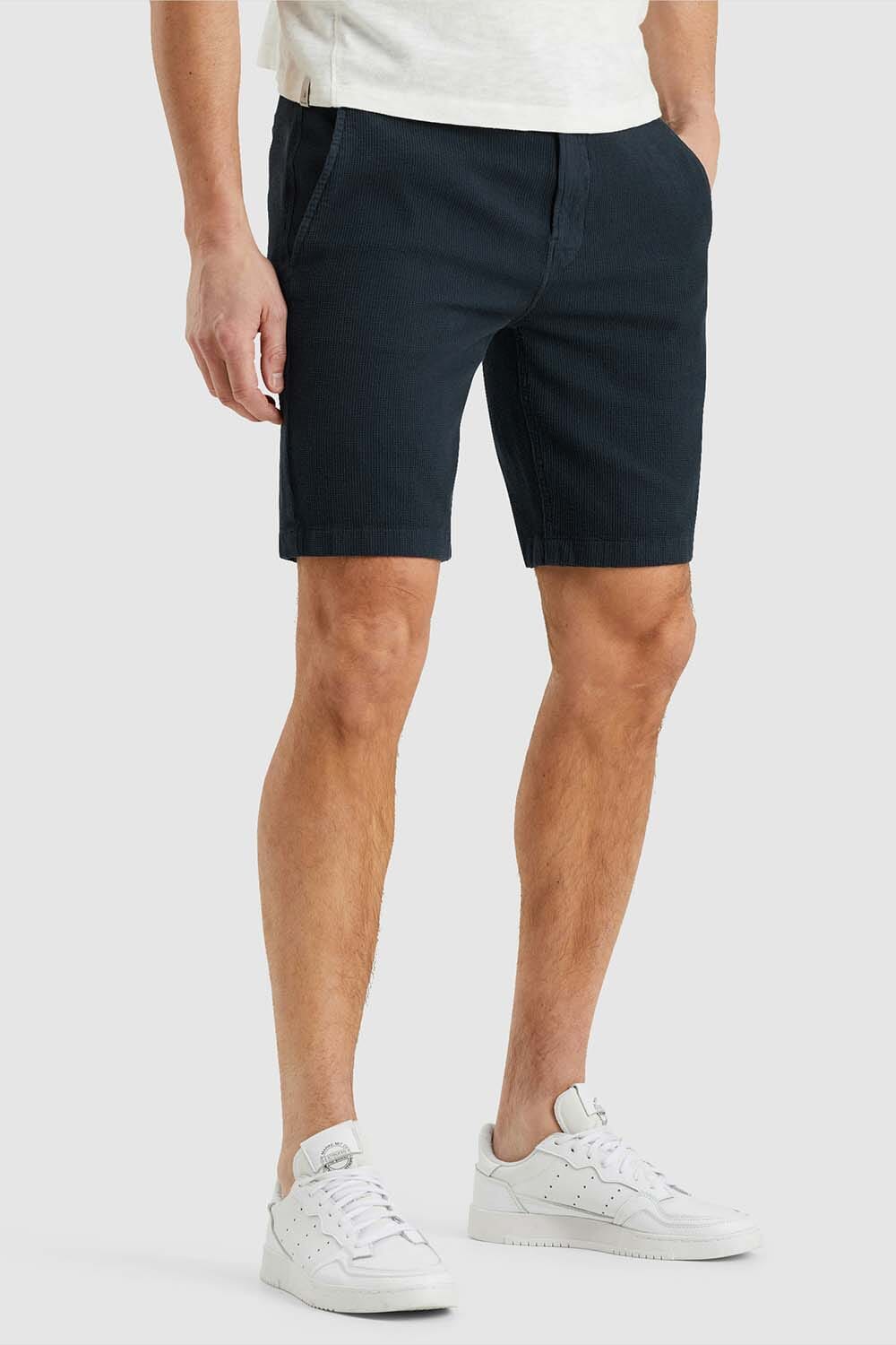 Cast Iron Short Chino Structure Blauw