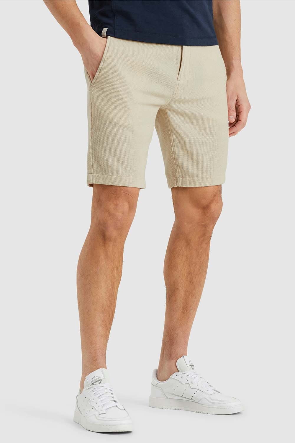 Cast Iron Short Chino Structure Grijs