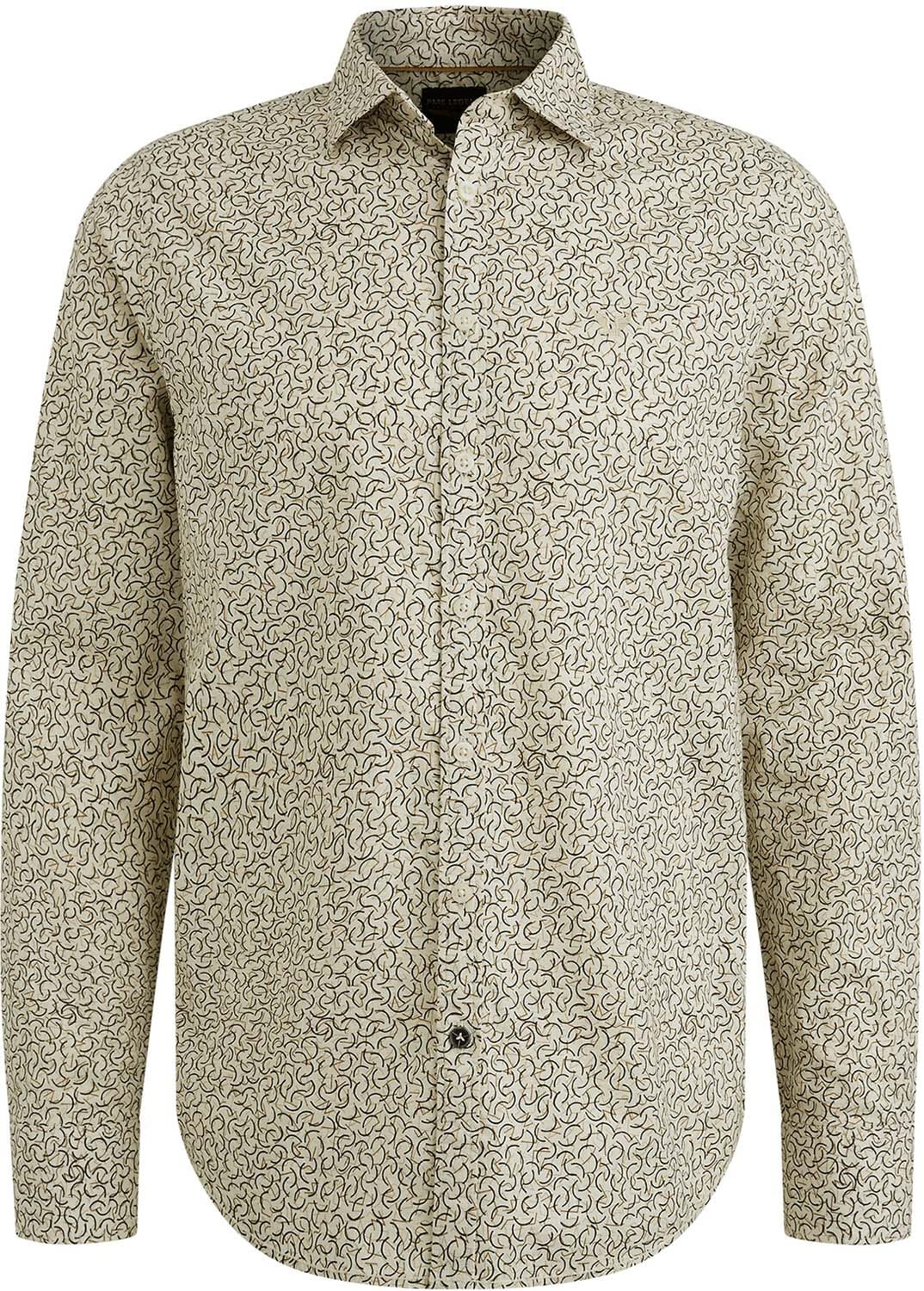 Pme Legend Overhemd Print On Slub Beige