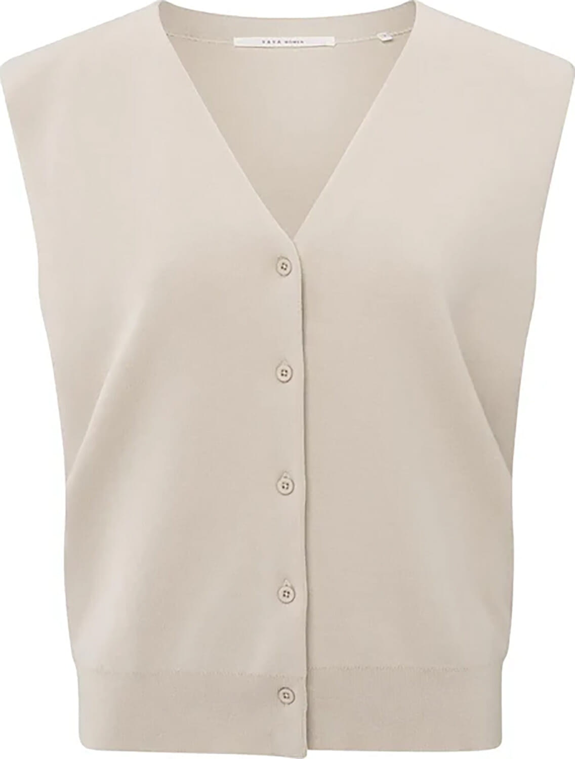 Yaya Knitted spencer with shoulder Beige