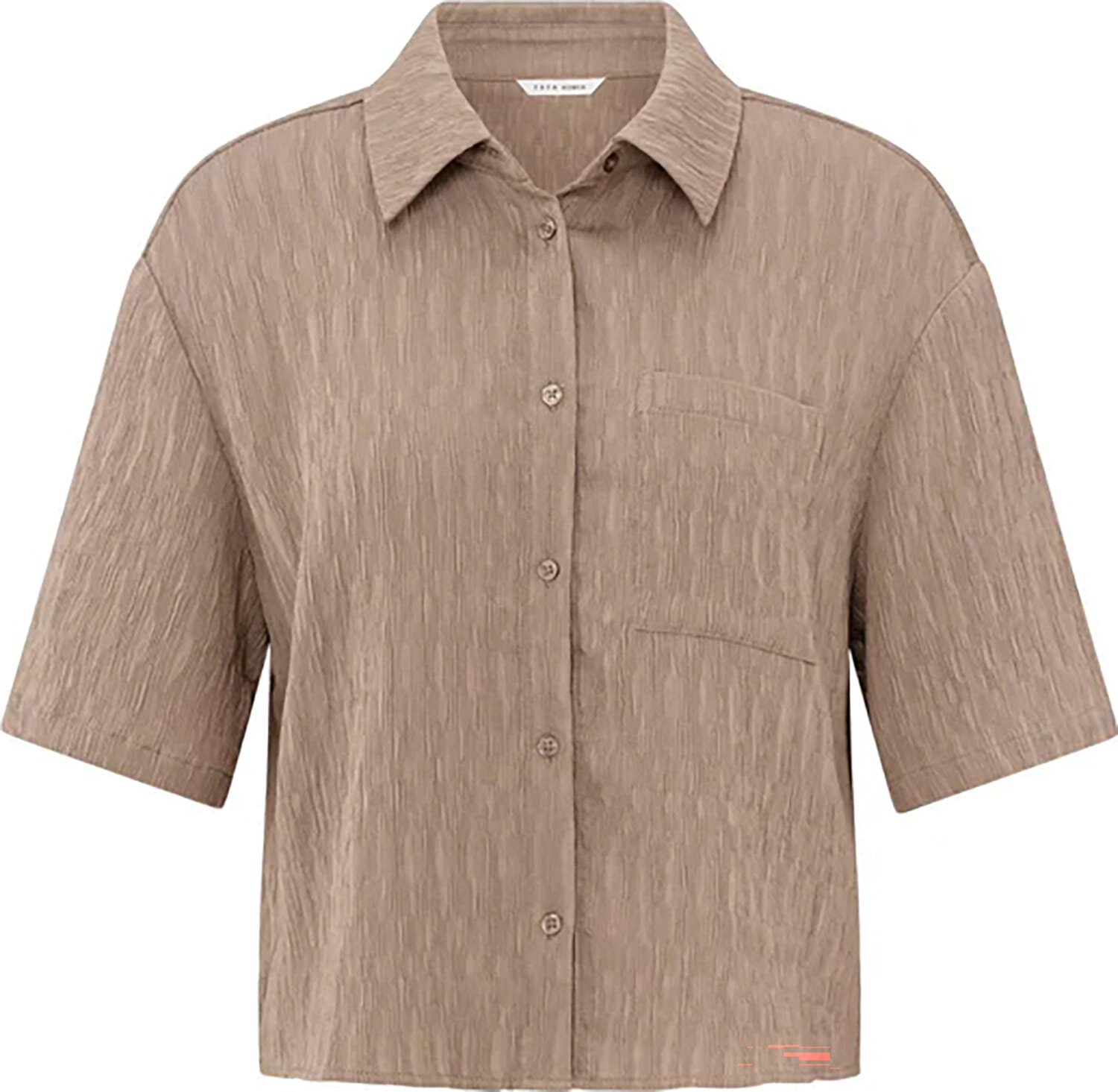 Yaya Textured short sleeve blouse Bruin