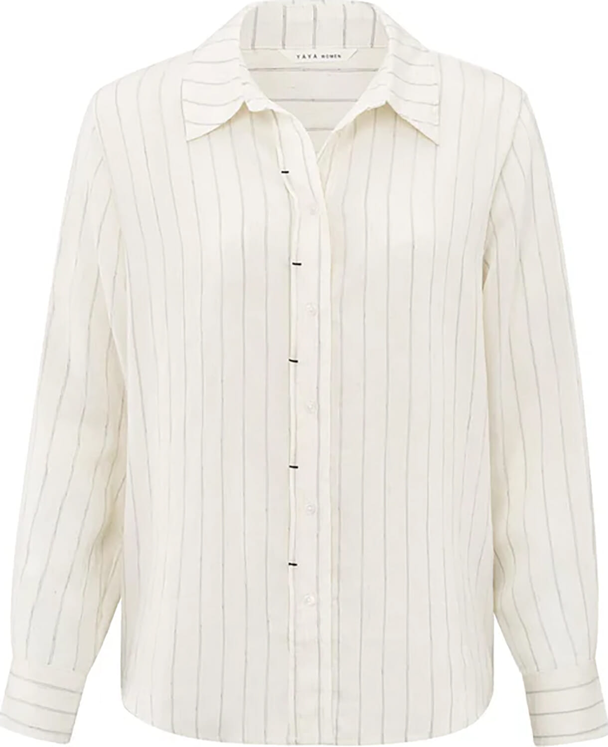 Yaya Striped shirt with tack detail Beige