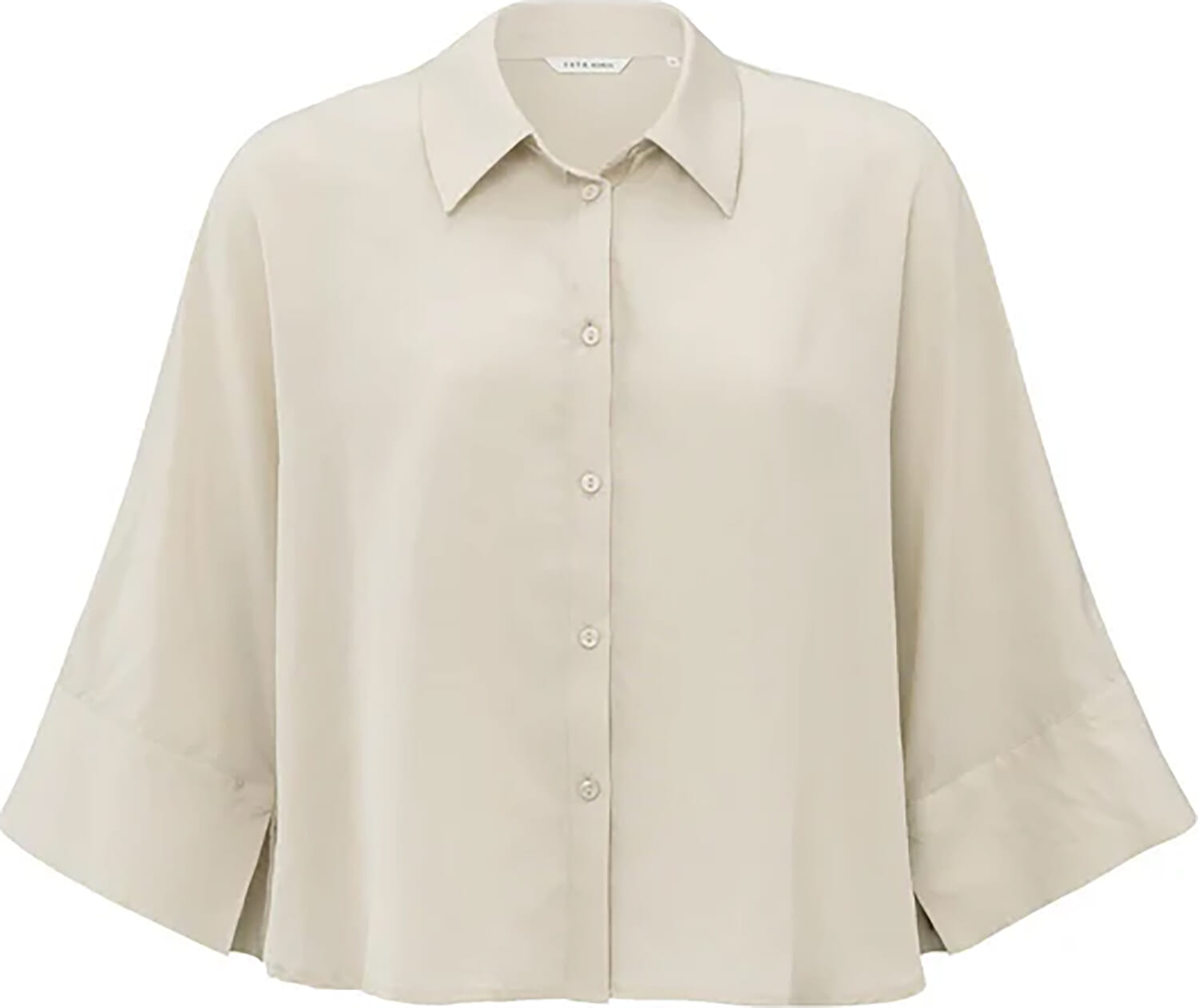 Yaya Cropped loose fit blouse Beige