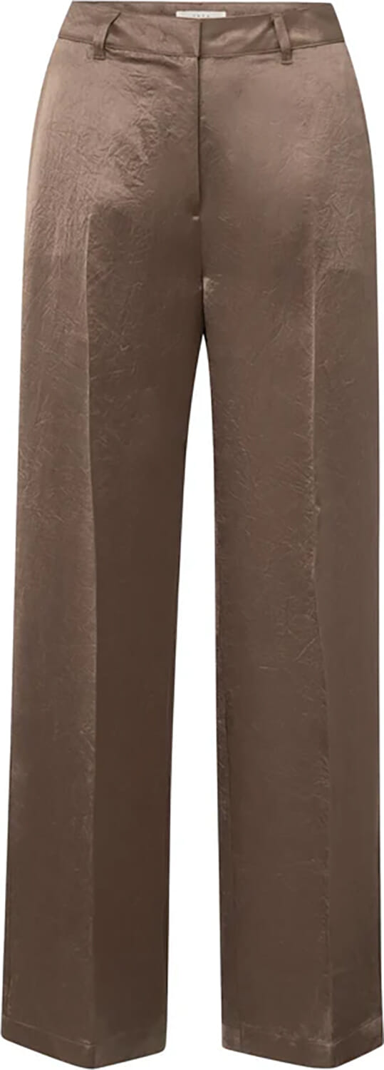 Yaya Satin wide leg trousers Bruin