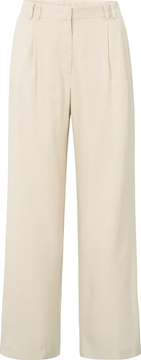 Yaya Linen mix wide leg trouse-L32 Bruin