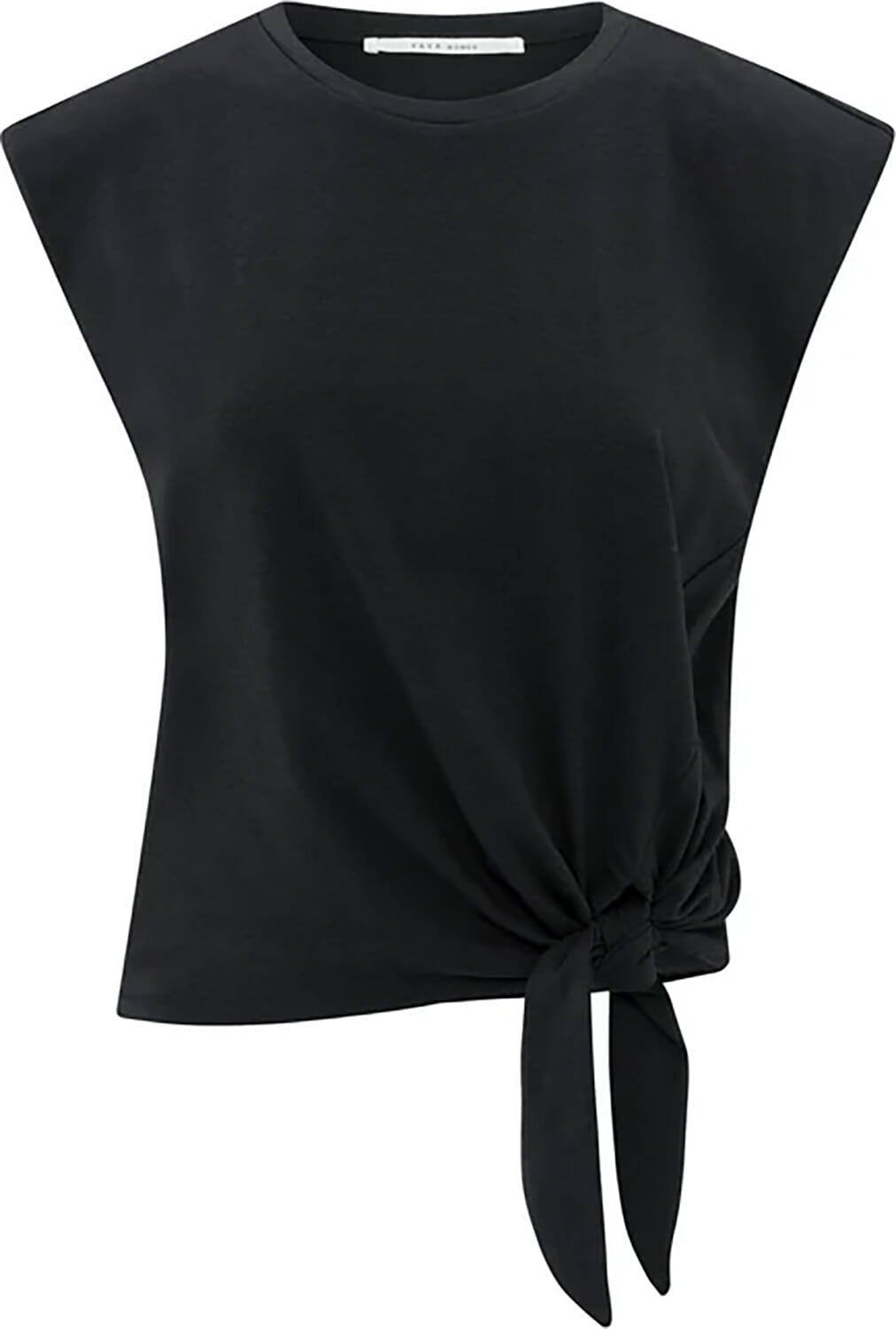 Yaya Sleeveless top with knot Zwart