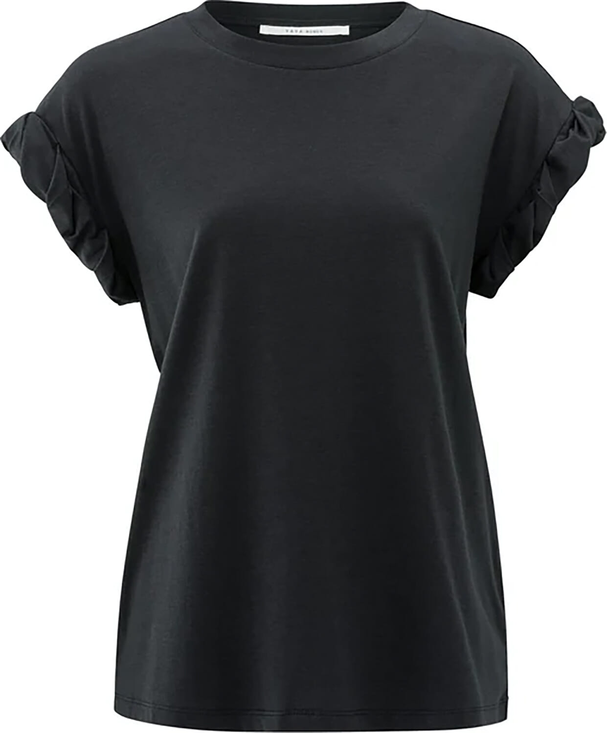 Yaya T-shirt with roll-up Zwart