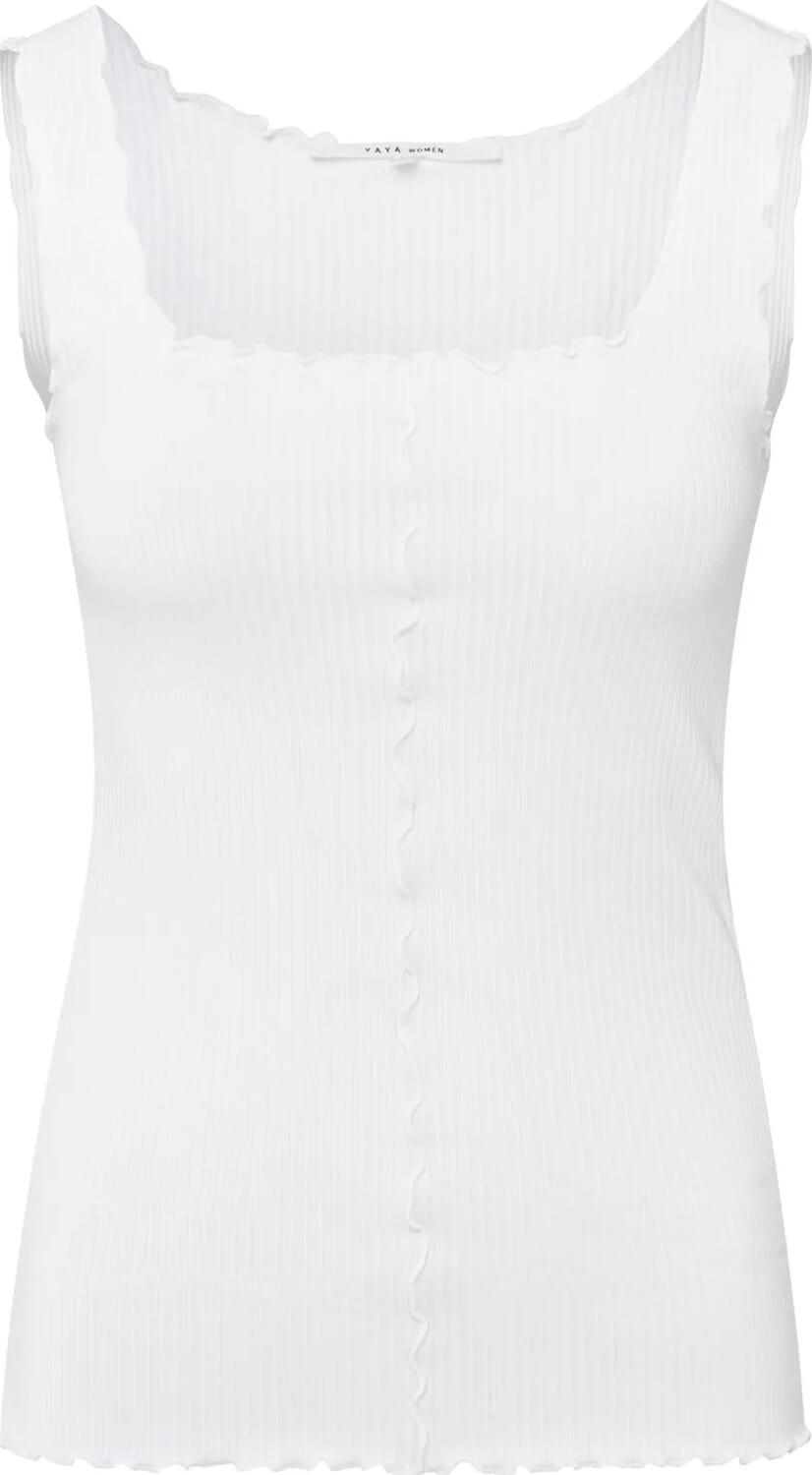 Yaya Tanktop with frilled seams Wit