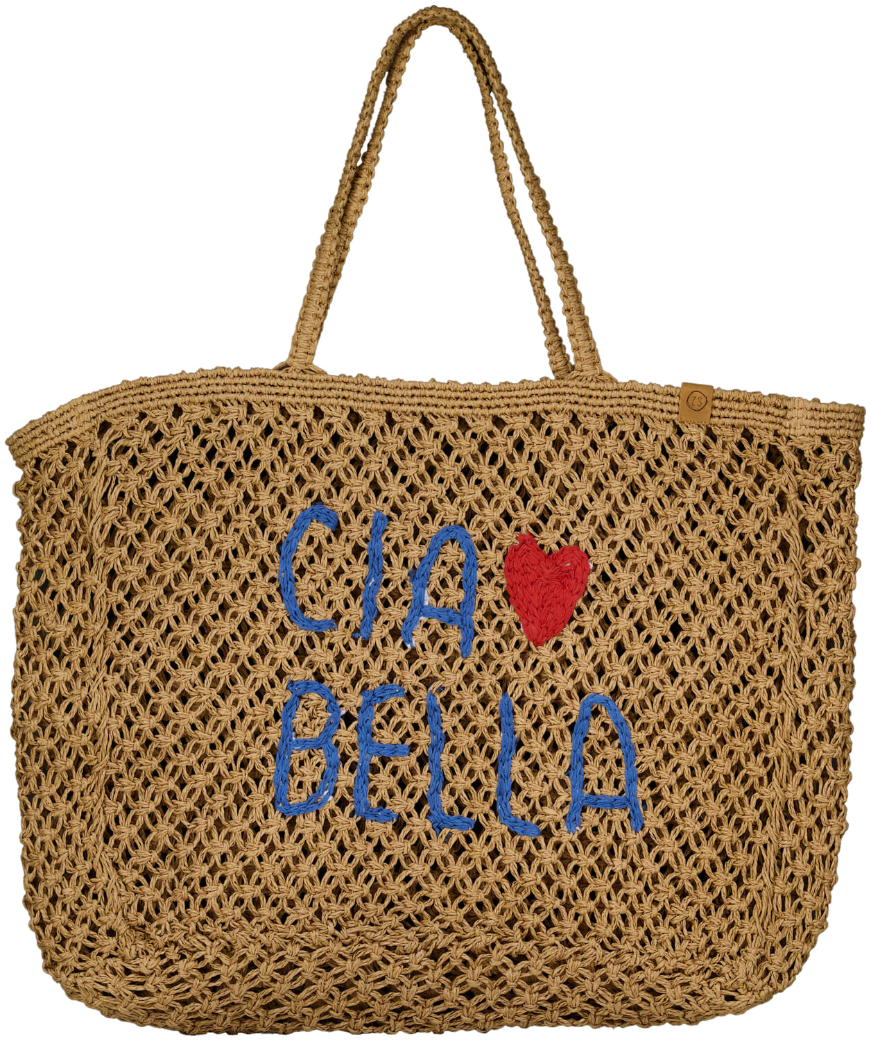 Zusss Strandtas met borduur ciau Beige