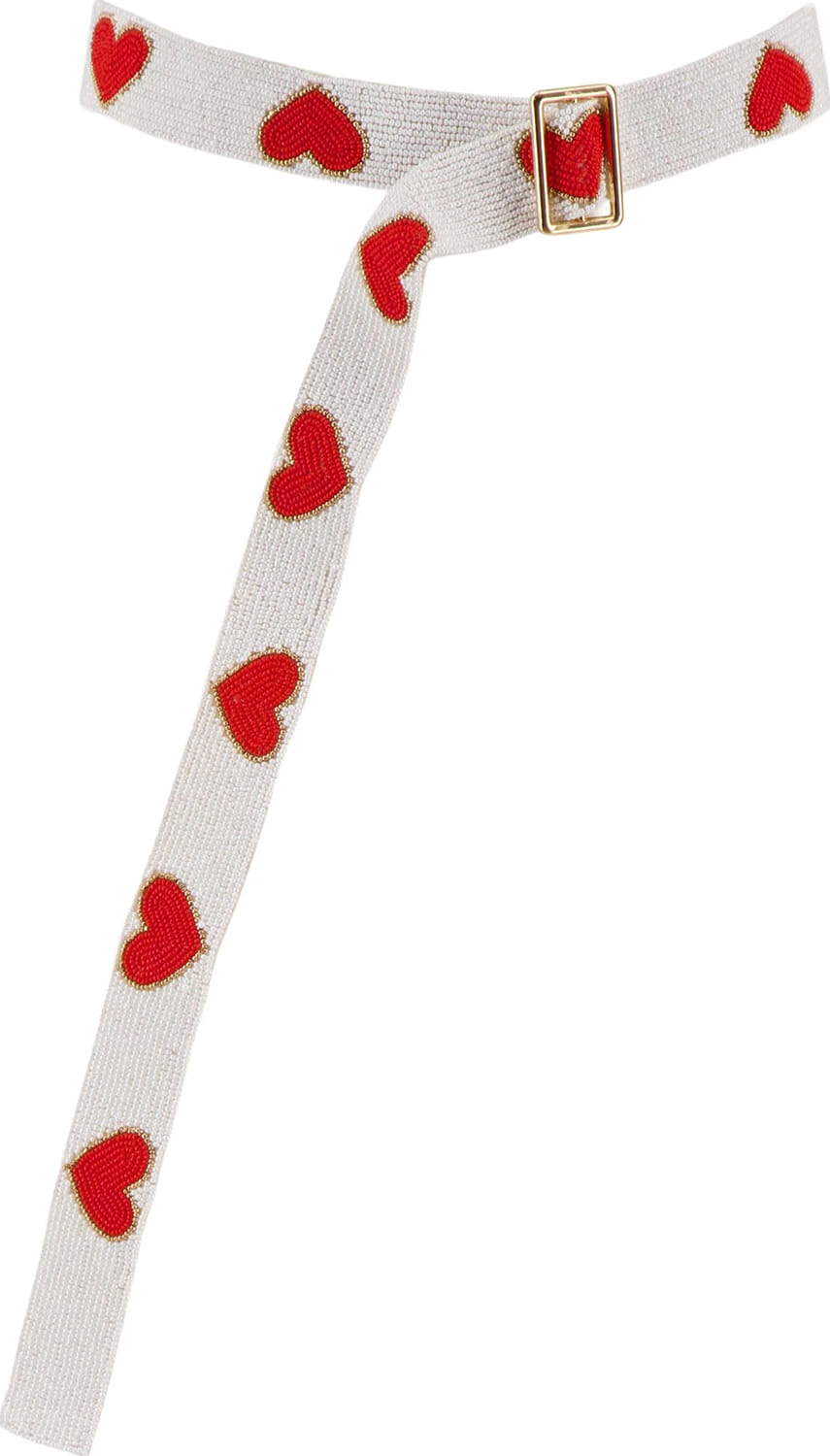 Zusss Riem van kraal design hart Rood