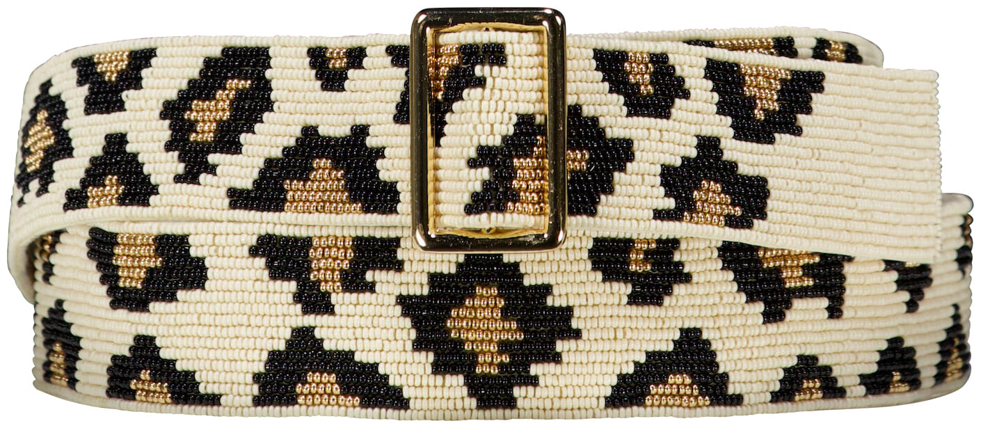 Zusss Riem van kraal design panter Bruin